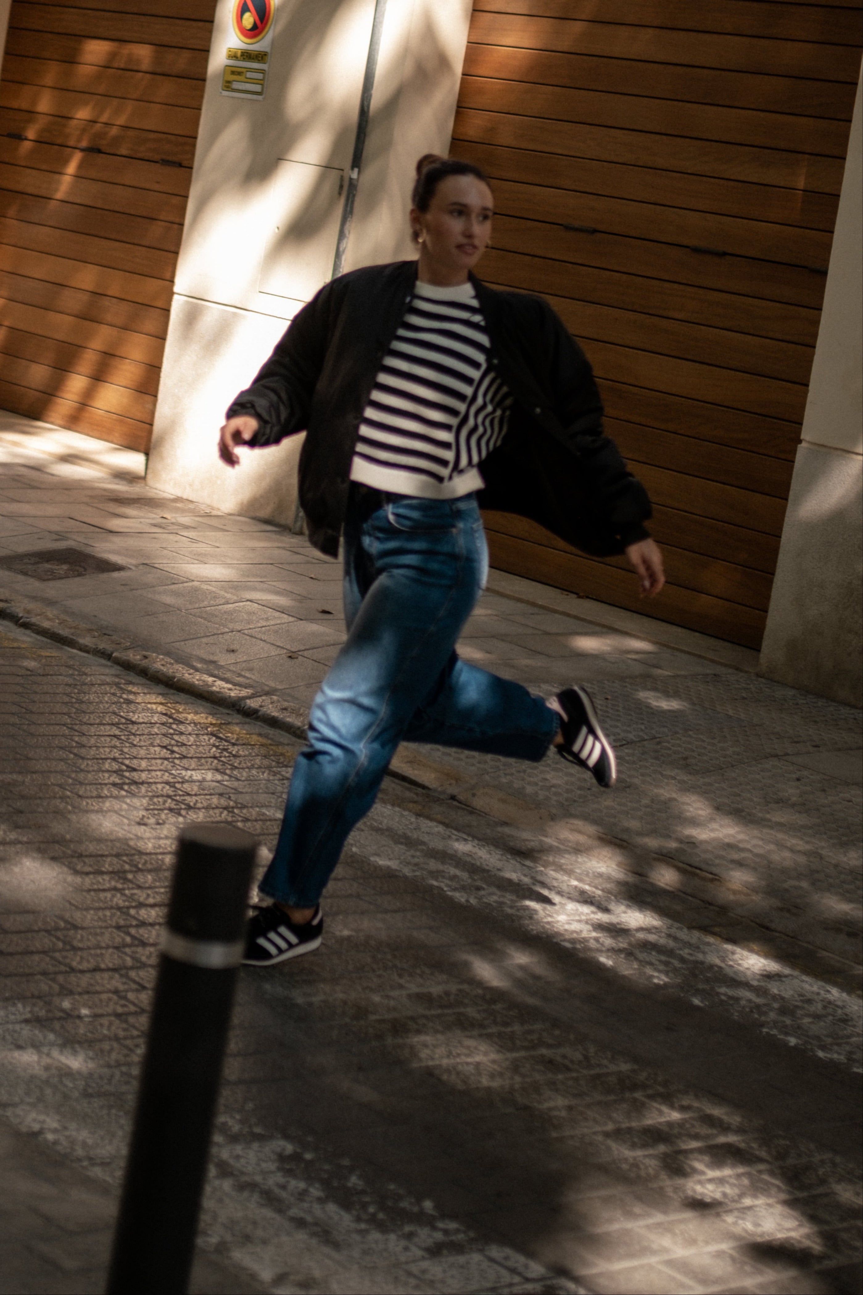 Black Padded Oversized Bomber Jacket