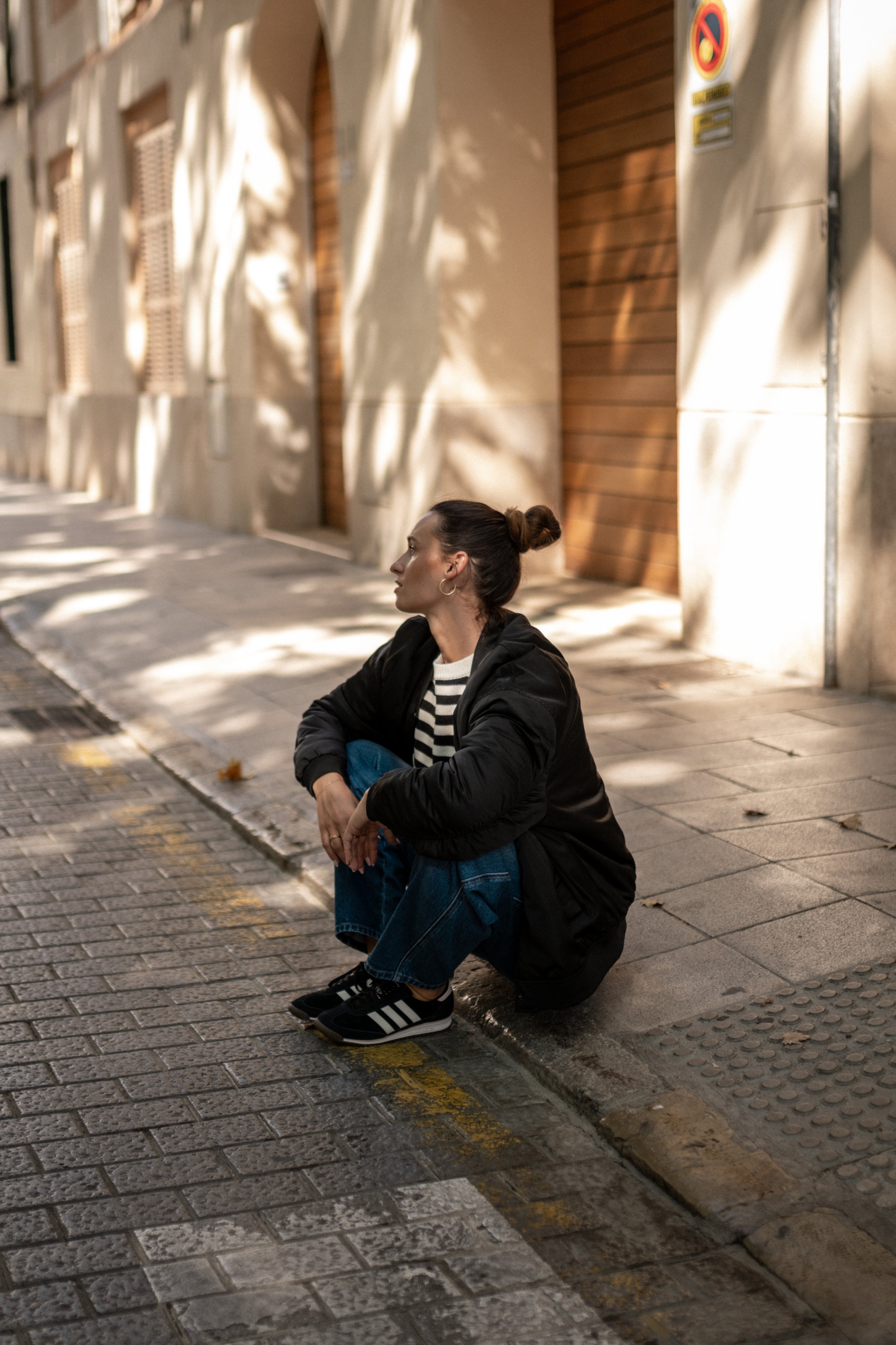 Black Padded Oversized Bomber Jacket