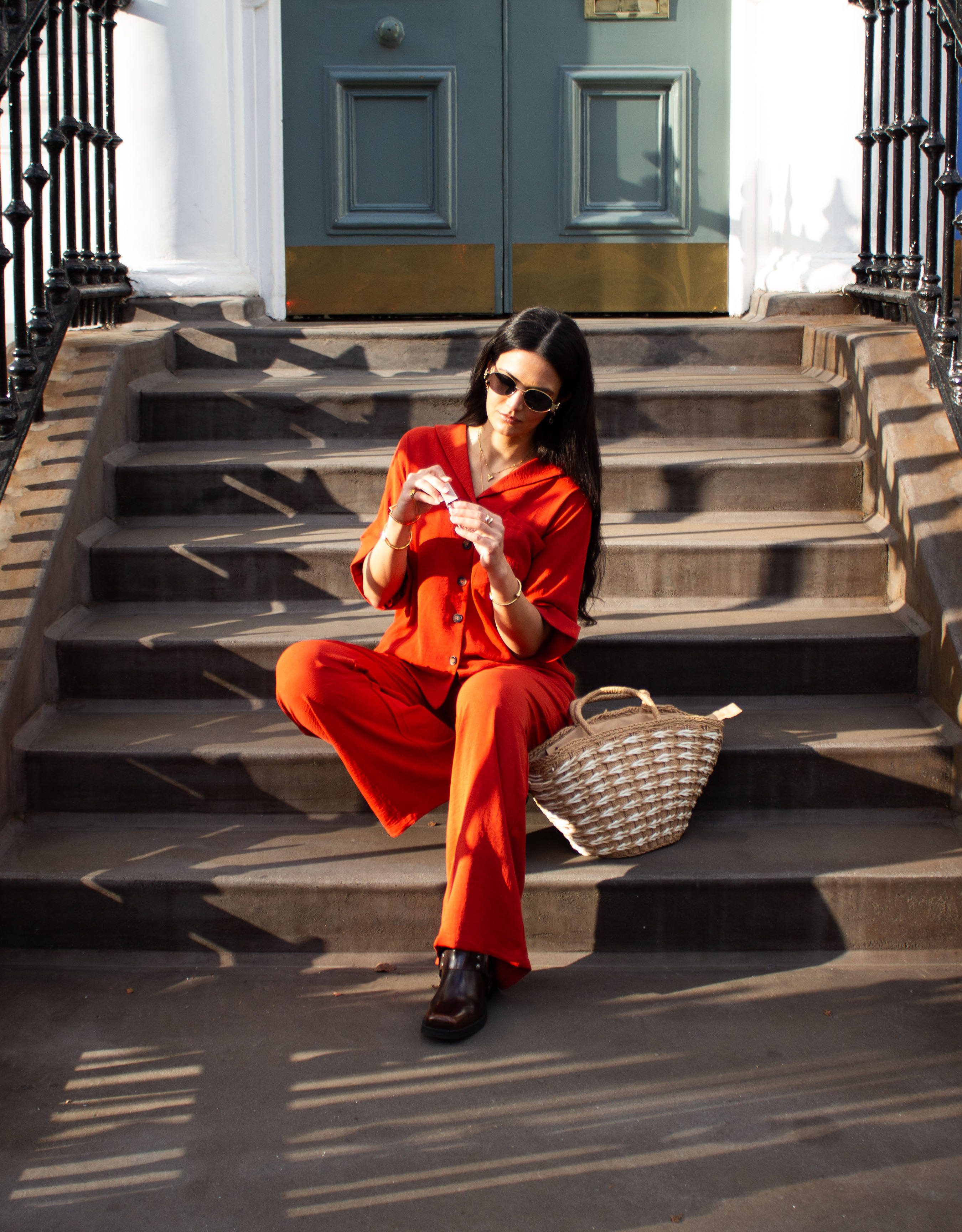 Rust Air Flow Oversized Shirt Top