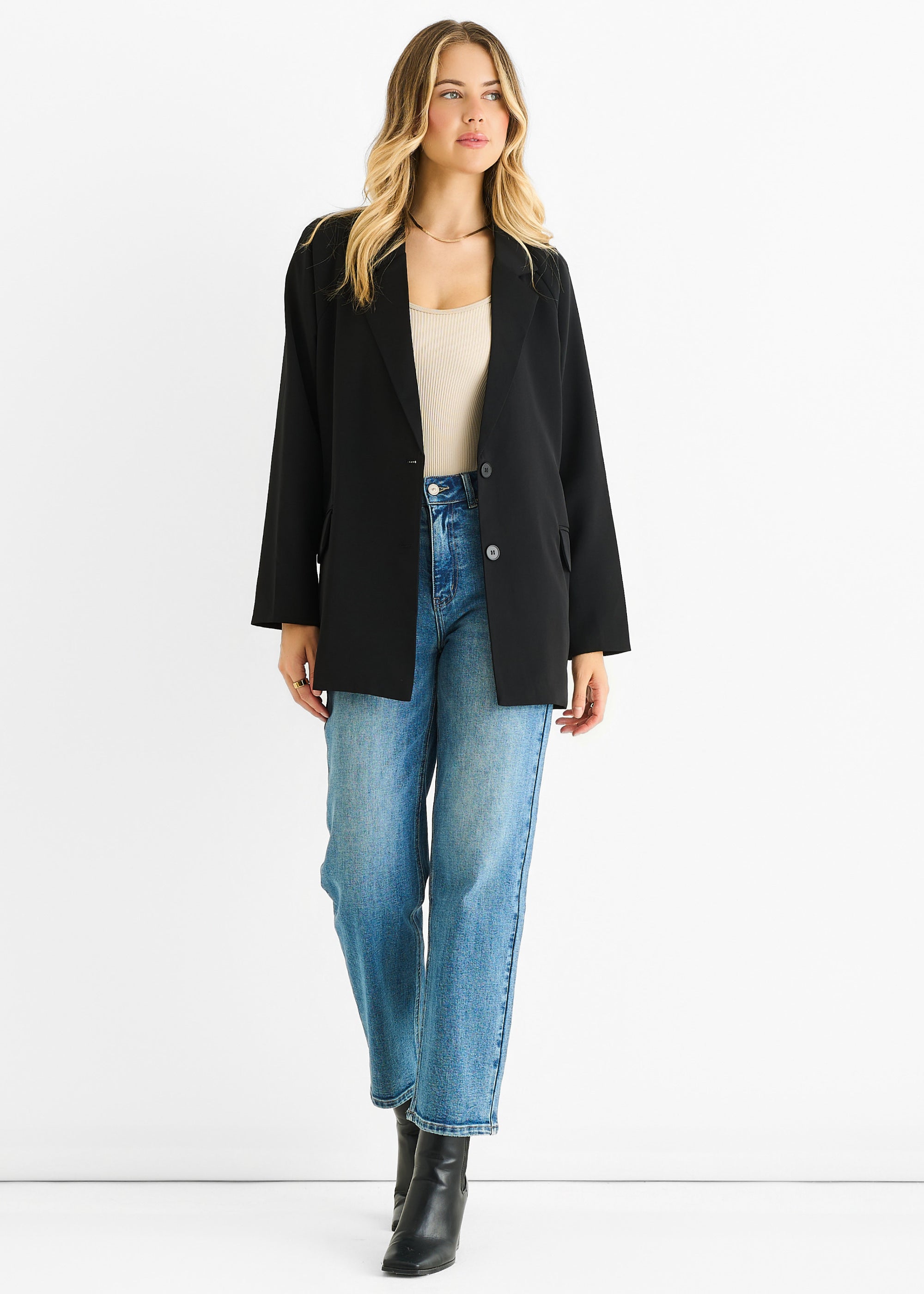 Black Tailoring Oversized Draped Blazer
