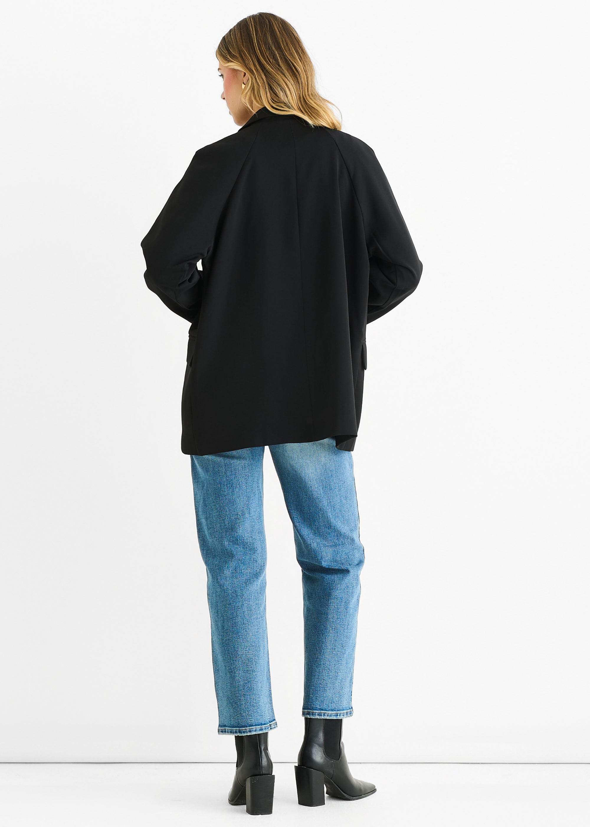 Black Tailoring Oversized Draped Blazer