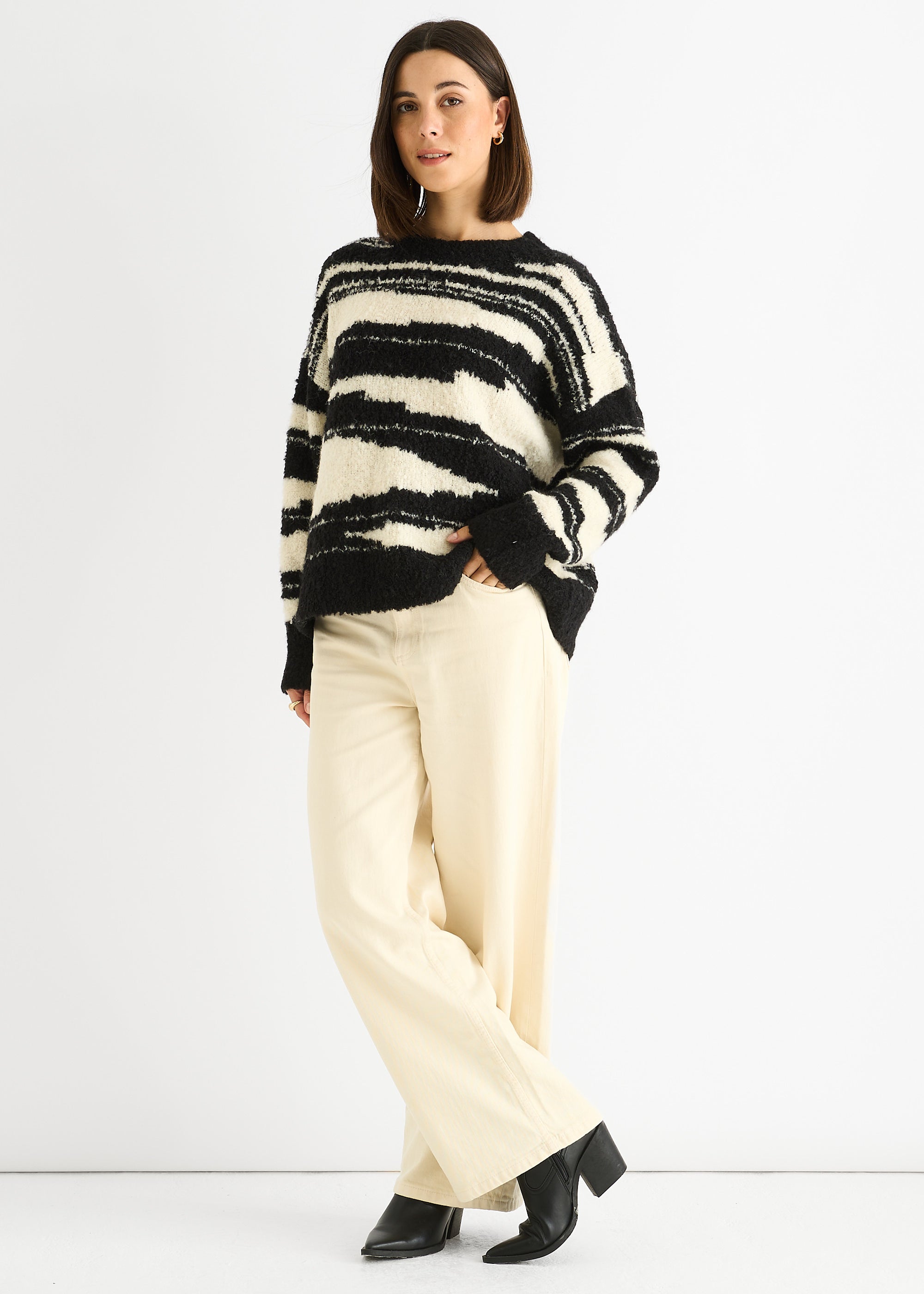 Mono Abstract Oversized Recycle Knit Jumper