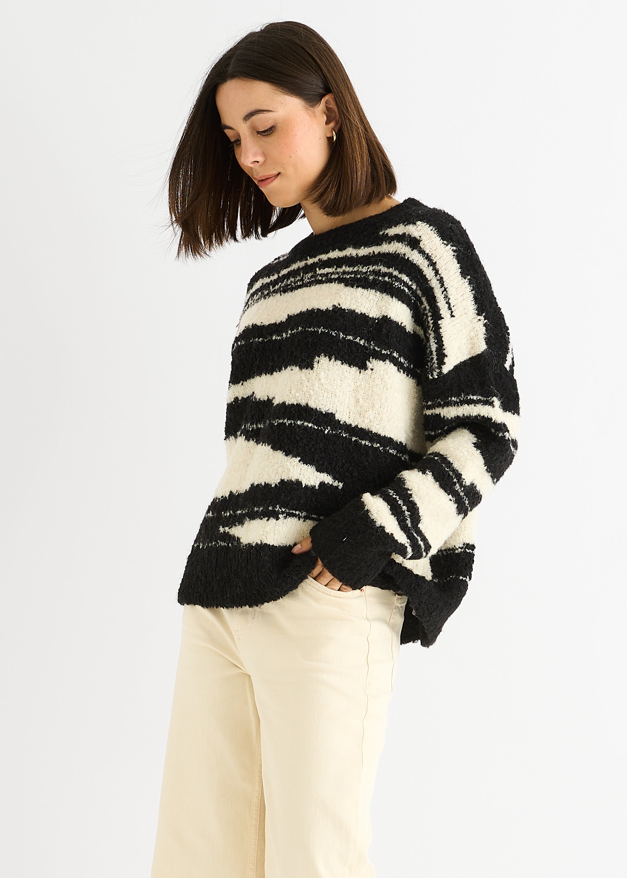Mono Abstract Oversized Recycle Knit Jumper