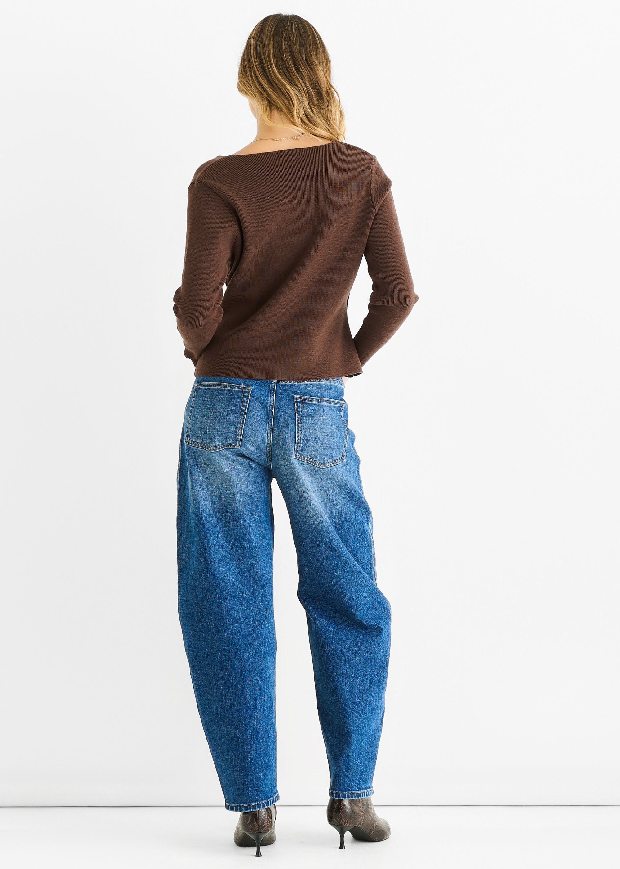 Chocolate Button Wrap Compact Knit Cardigan