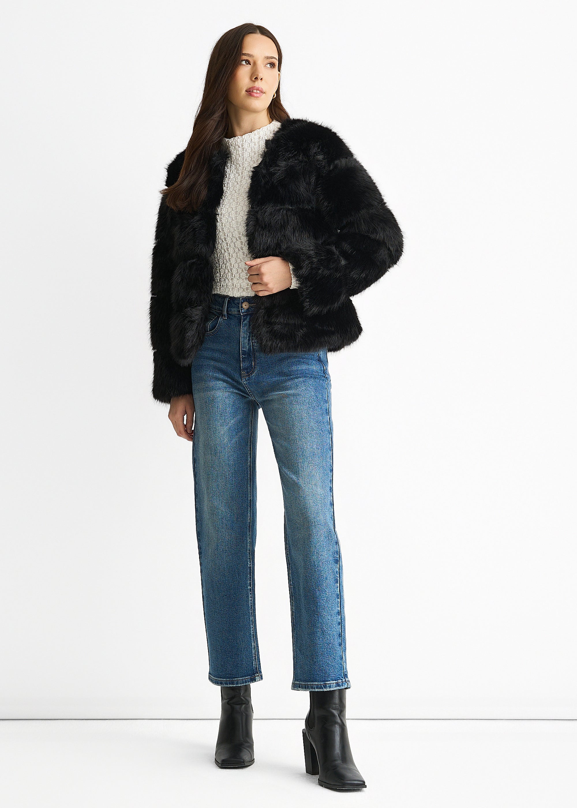 Black Soft Touch Fur Jacket