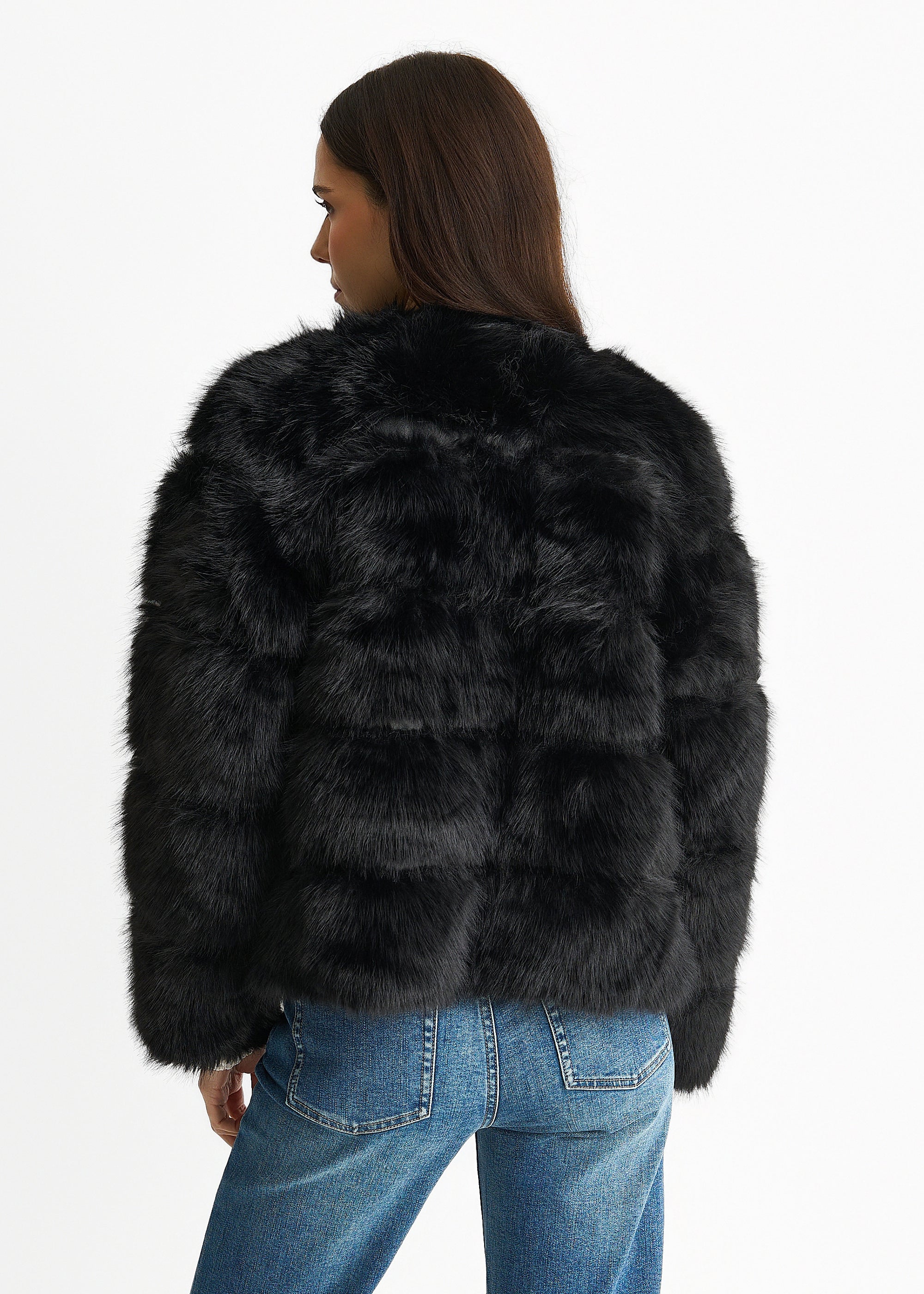 Black Soft Touch Fur Jacket