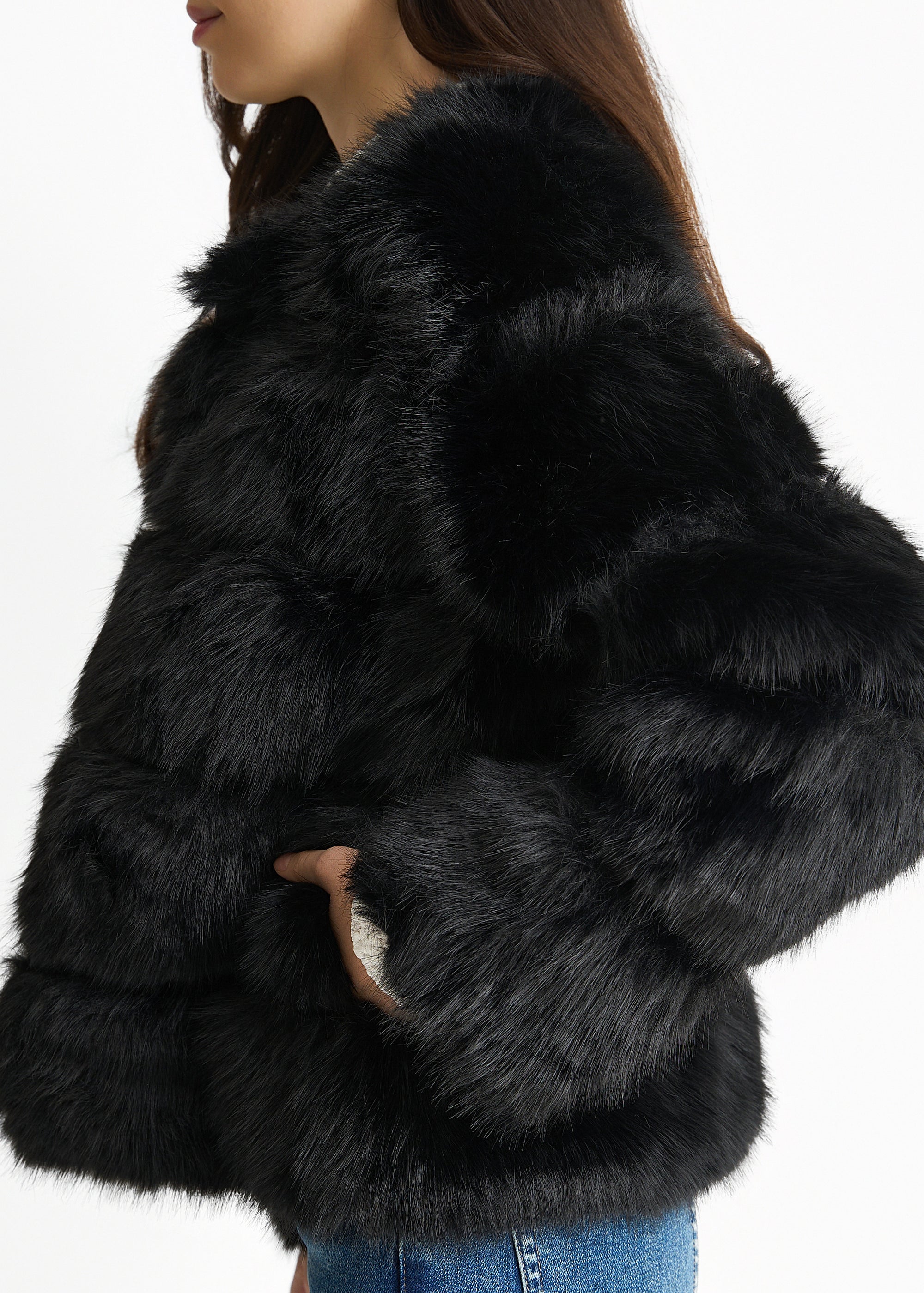 Black Soft Touch Fur Jacket