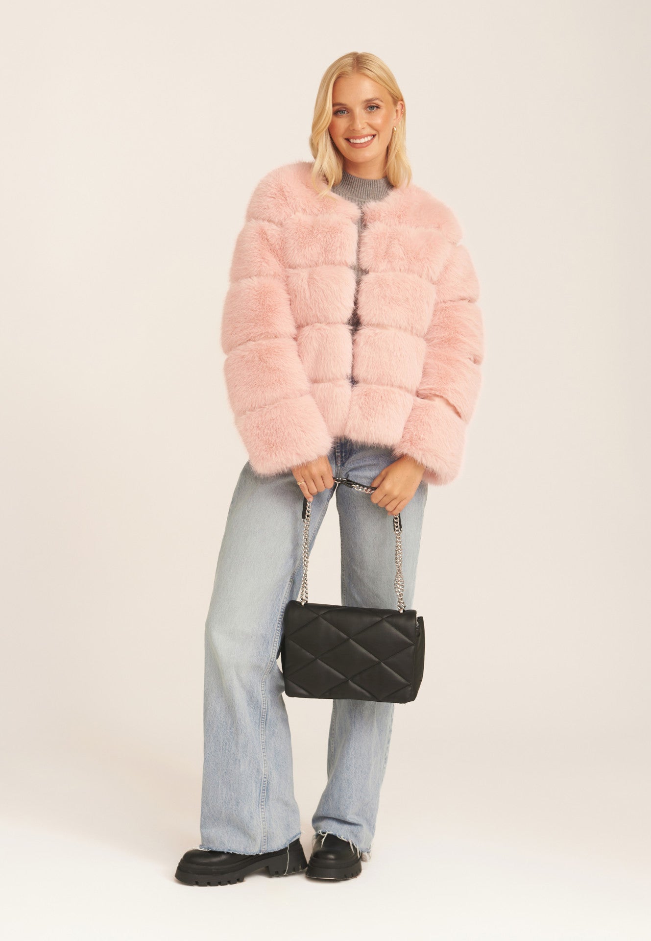 Pink Soft Touch Faux Fur Jacket