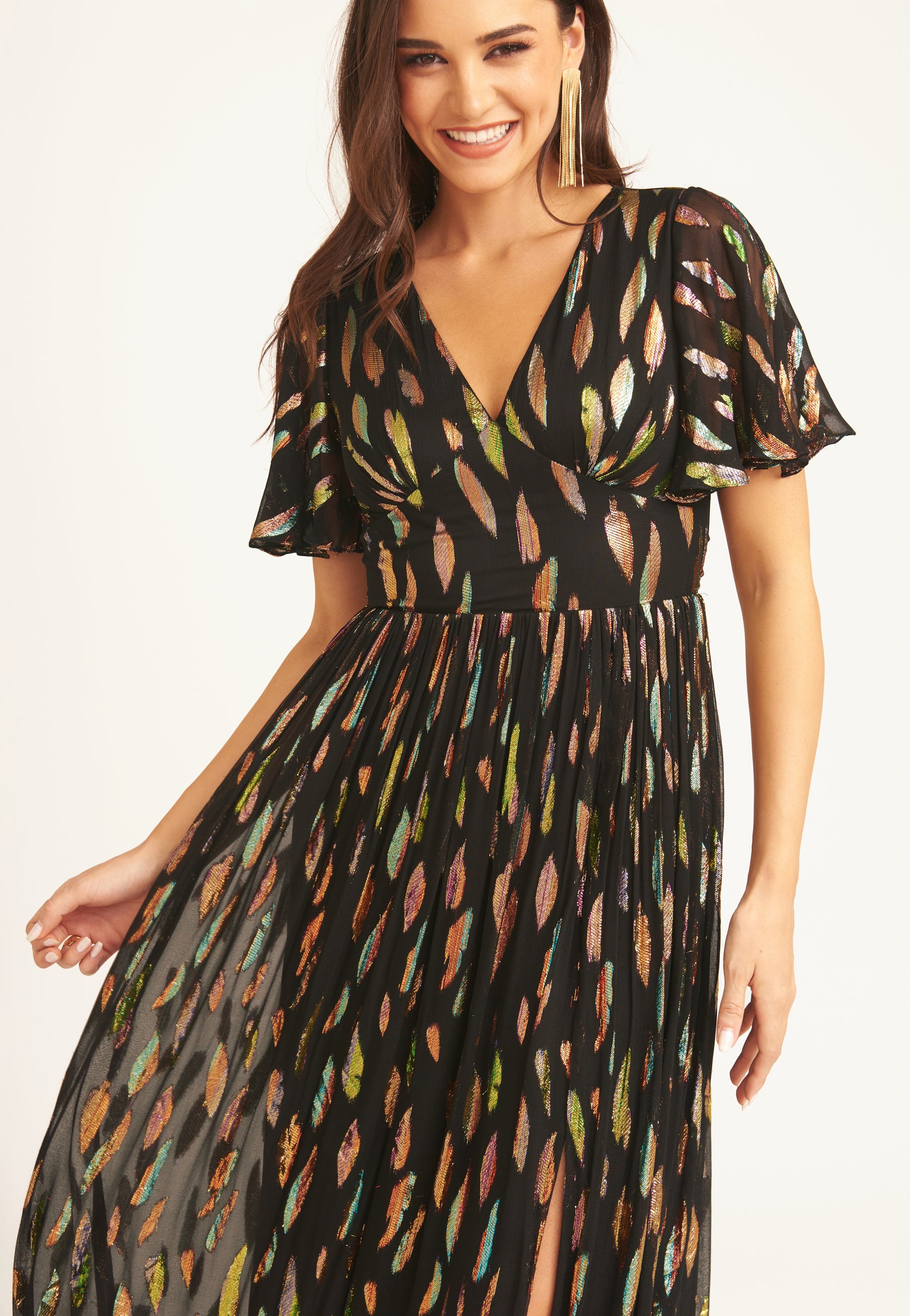 Anjelica Maxi Dress Black Lace - Main Image