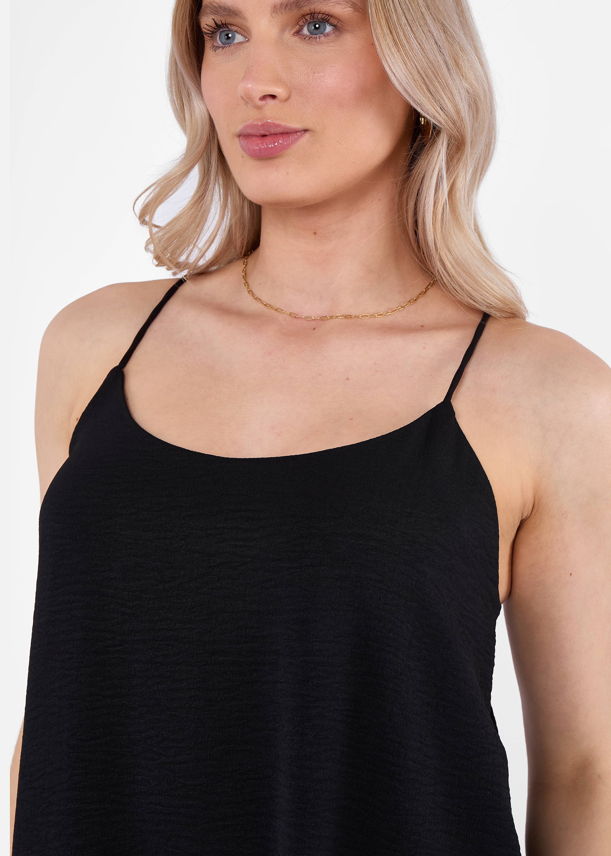 Black Strappy Cross Back Airflow Oversized dress – Gini London