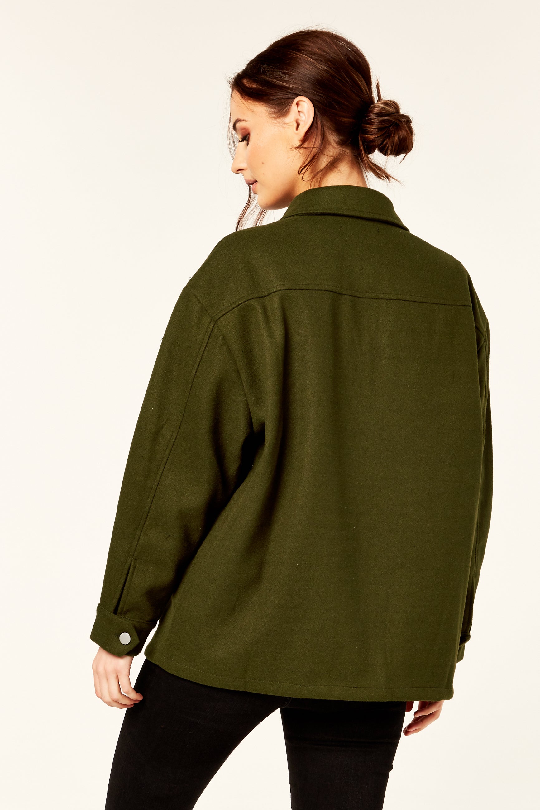 Khaki Oversized Pocket Detail Shacket