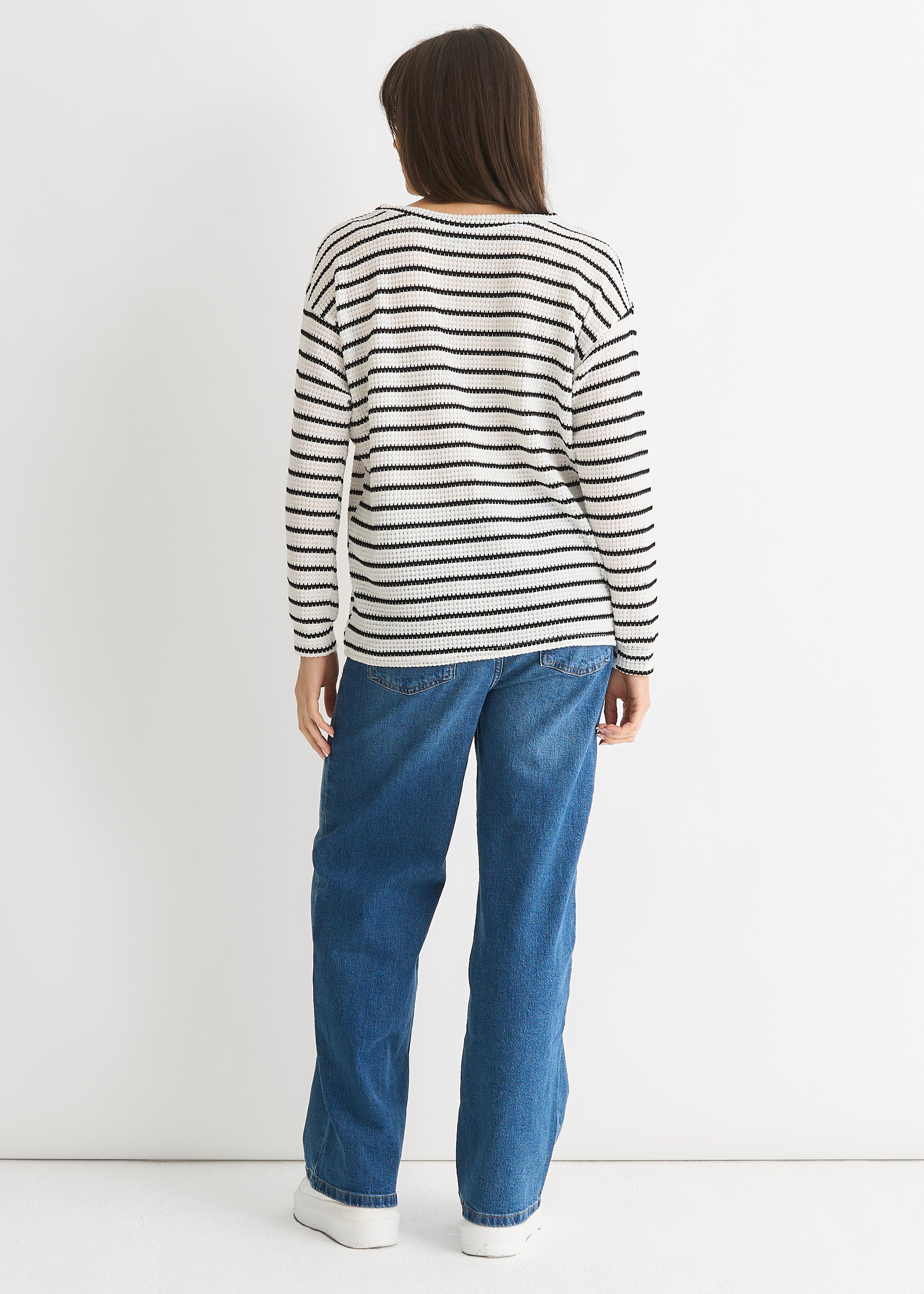 Mono Stripe Oversized Knit Jumper
