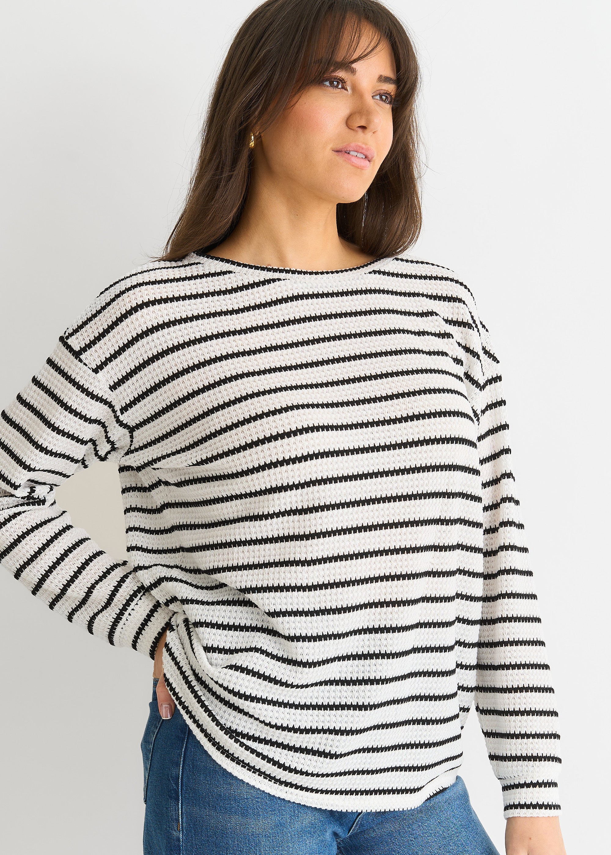 Mono Stripe Oversized Knit Jumper