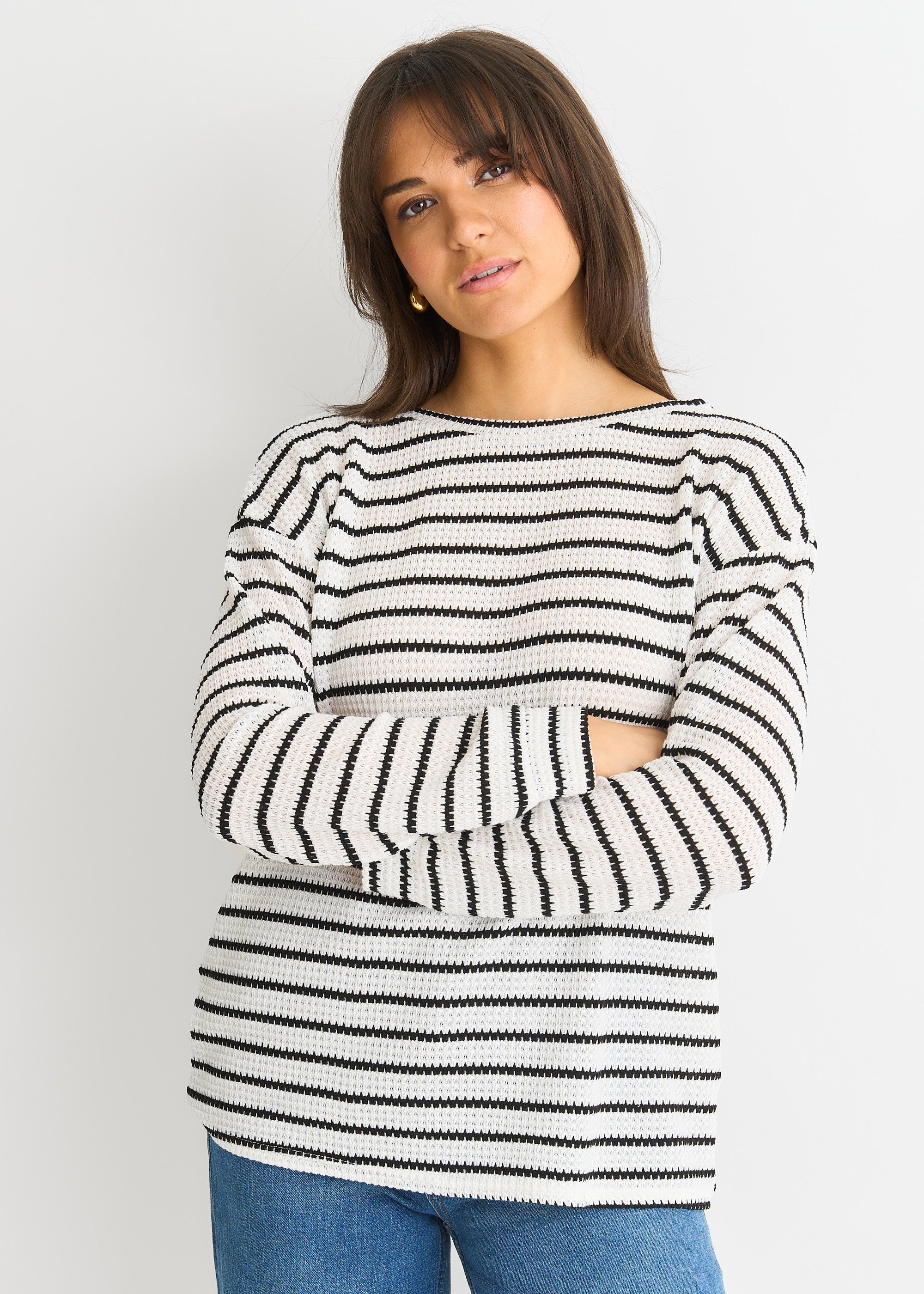 Mono Stripe Oversized Knit Jumper