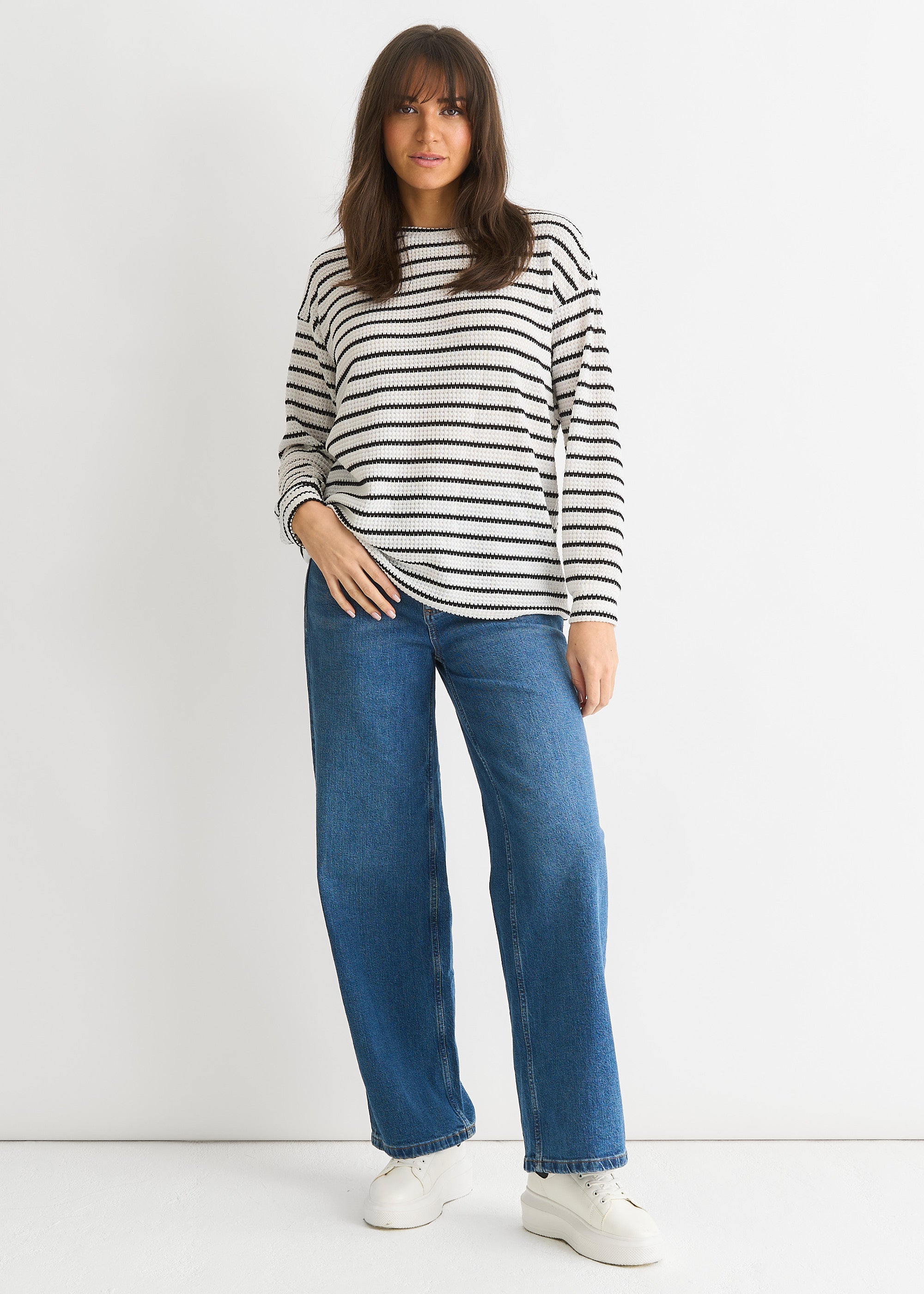 Mono Stripe Oversized Knit Jumper
