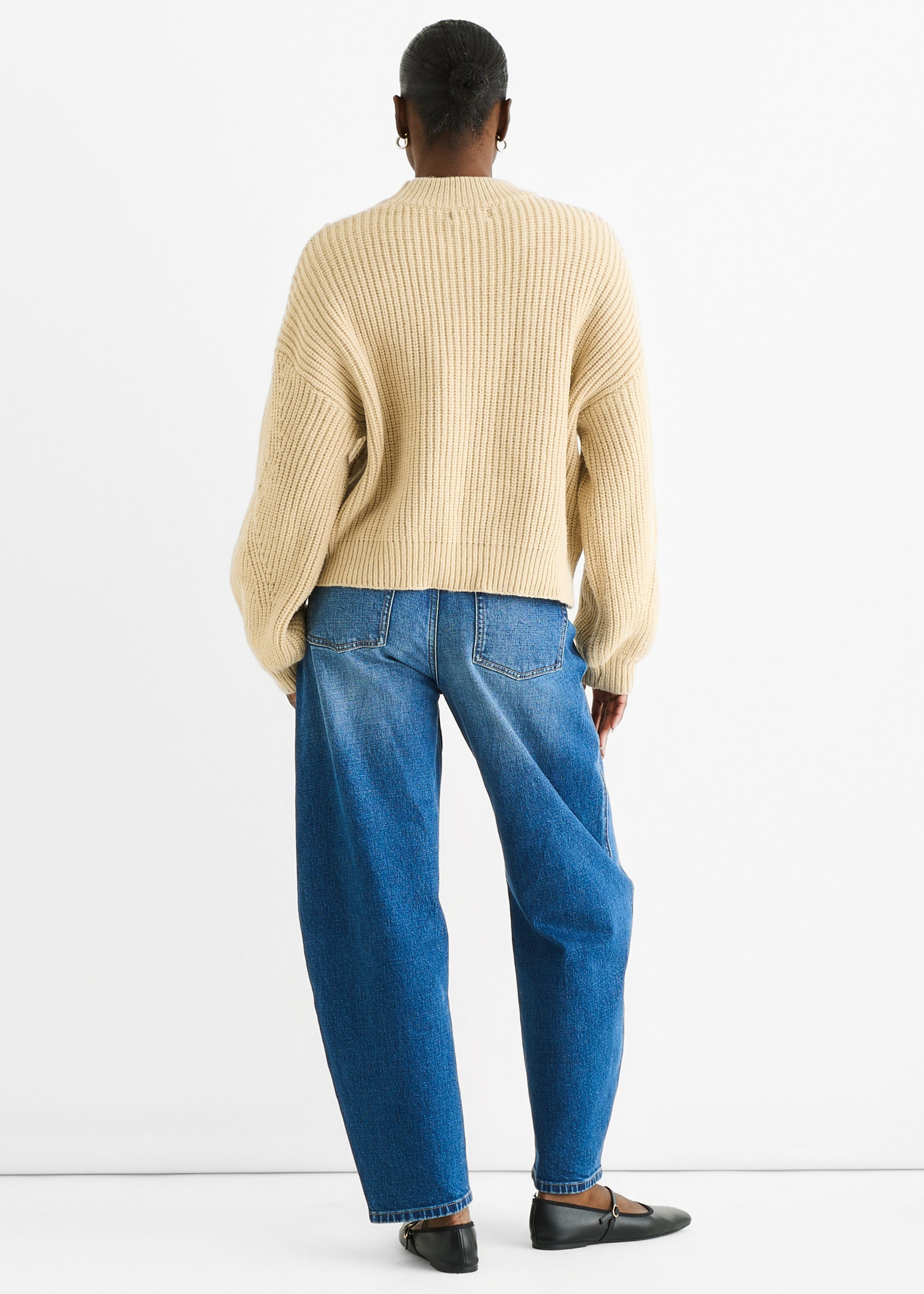 Beige Chunky Knit Oversized Knit Jumper