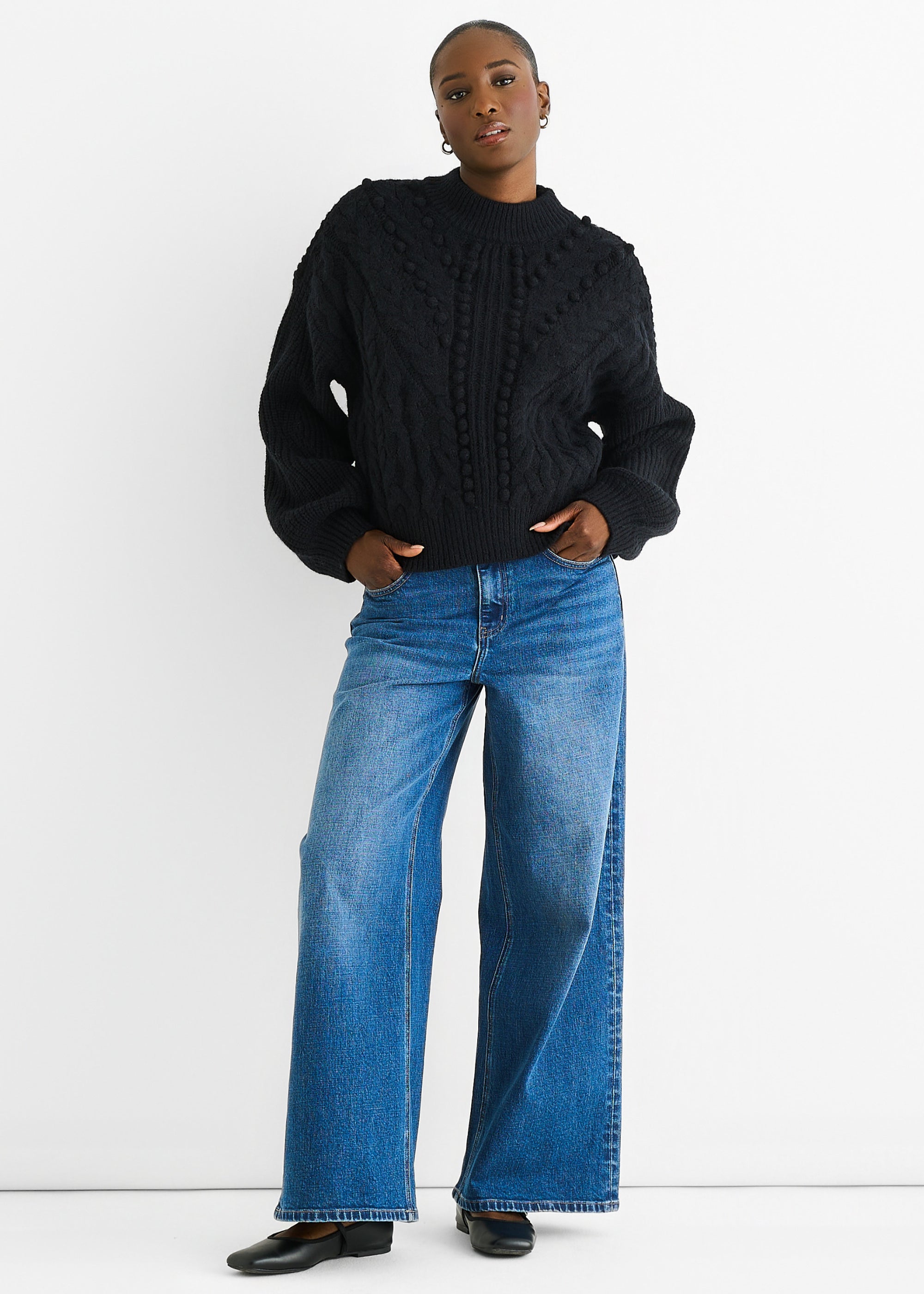 Black Chunky Knit Oversized Knit Jumper