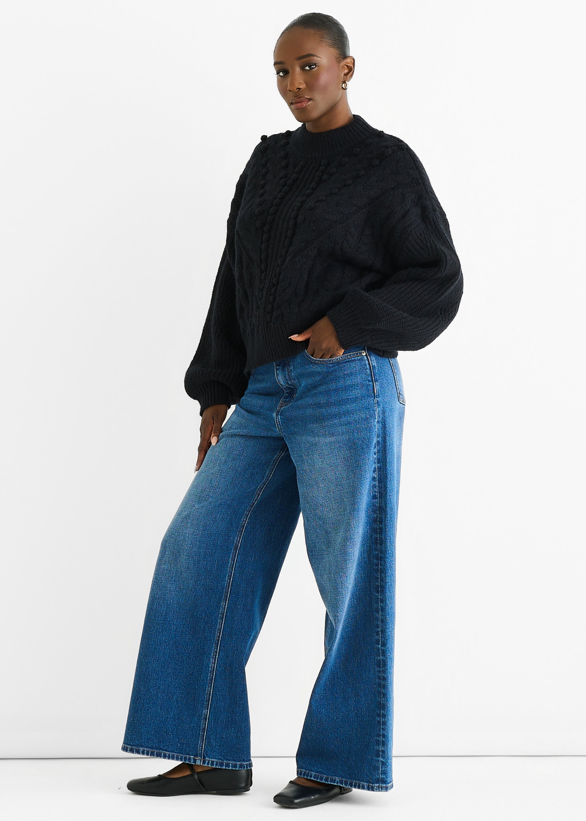 Black Chunky Knit Oversized Knit Jumper
