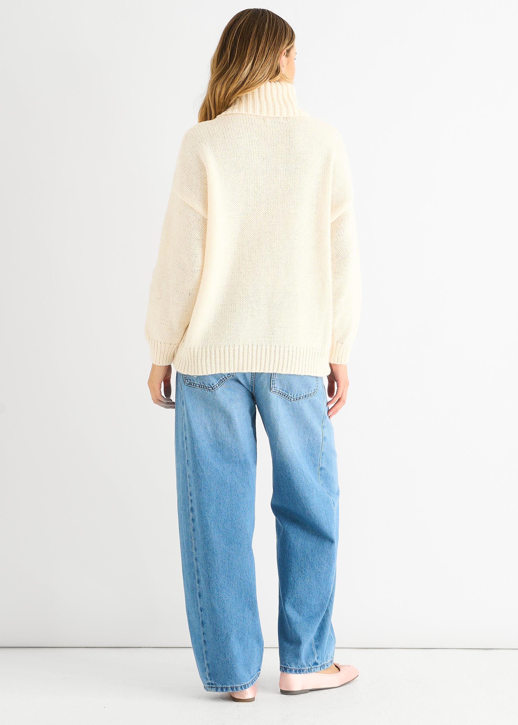 Cream Floral Applique Oversized Jumper