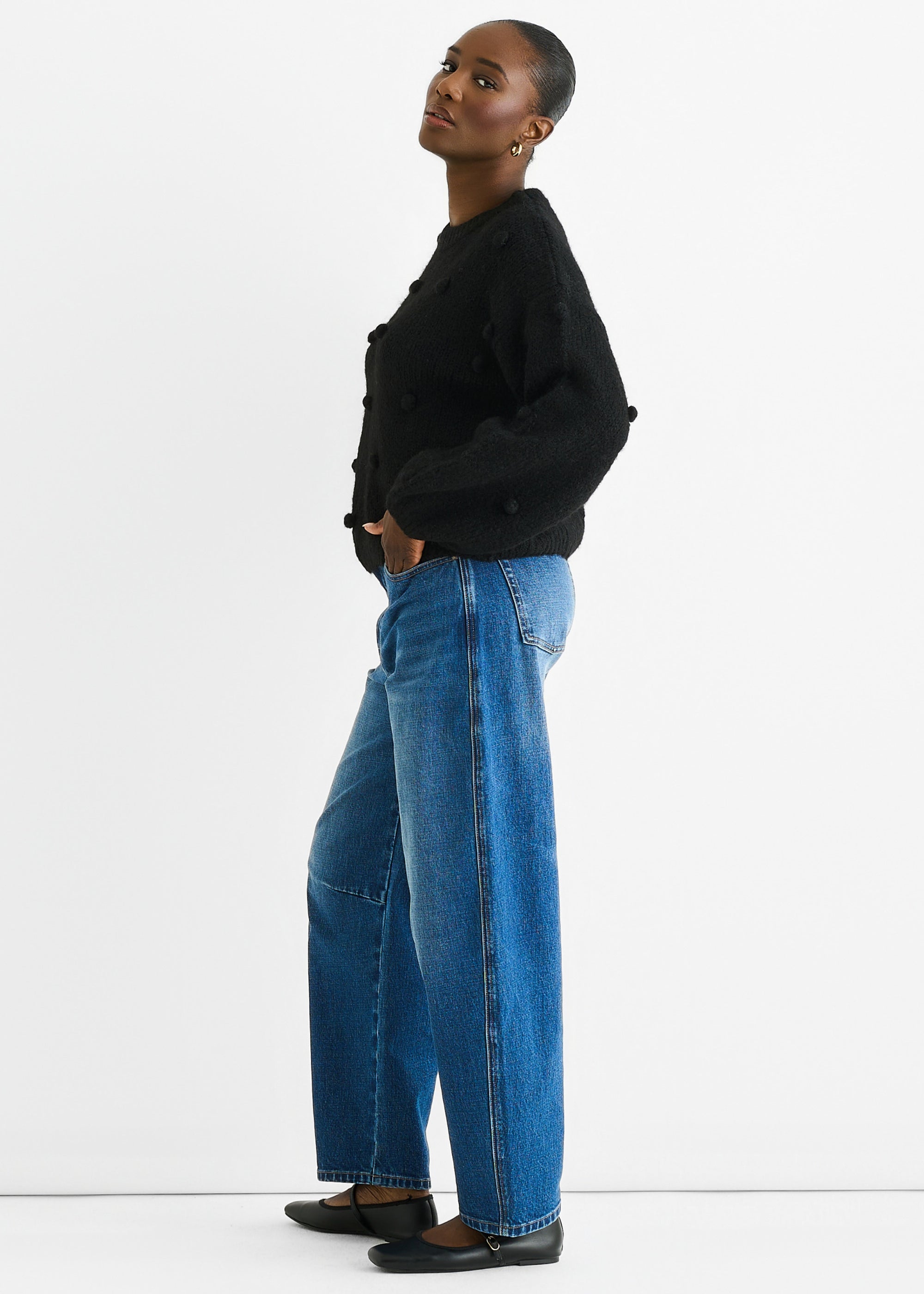 Black Wool Mix Oversized Knit Jumper