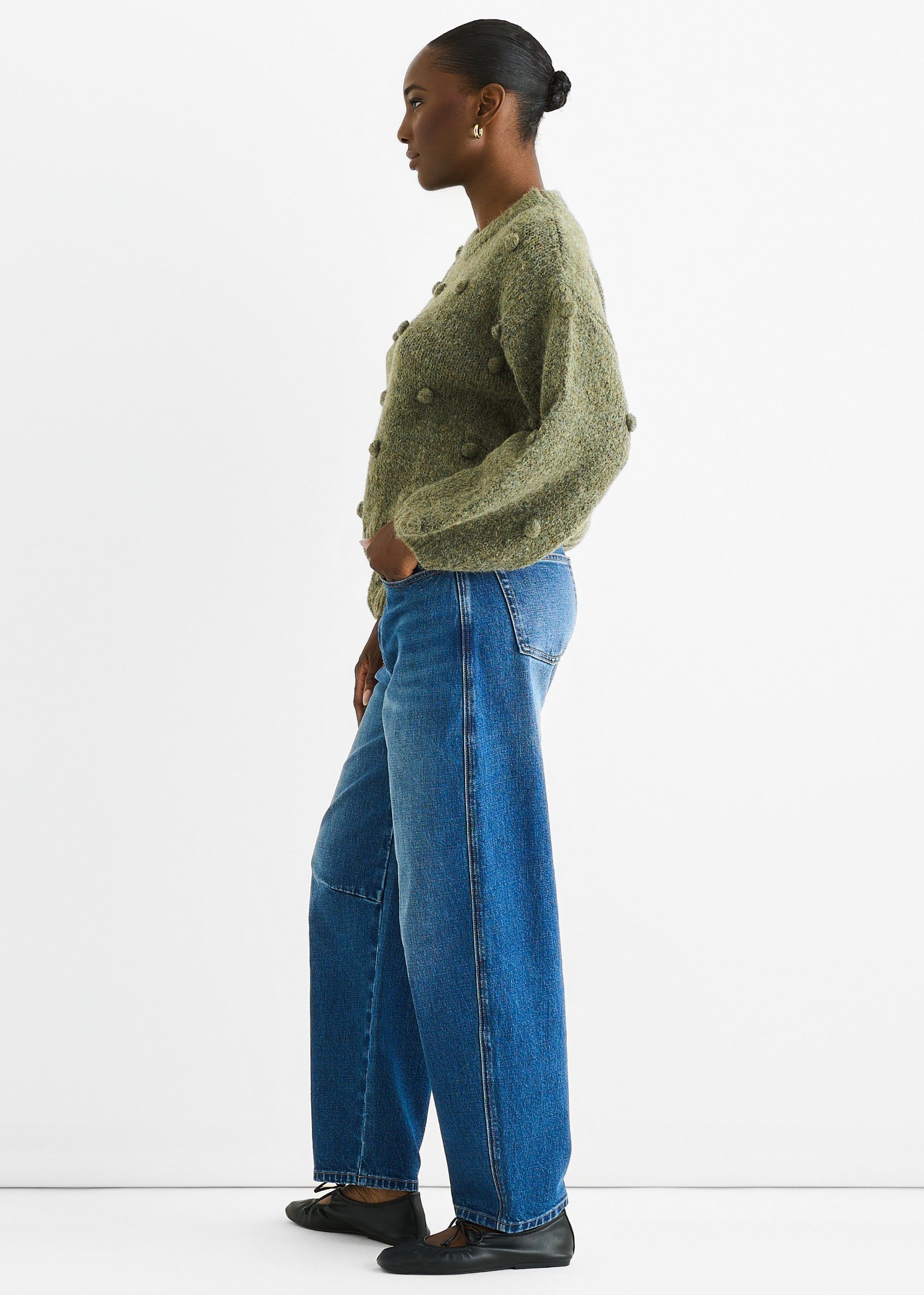 Green Wool Mix Oversized Knit Jumper