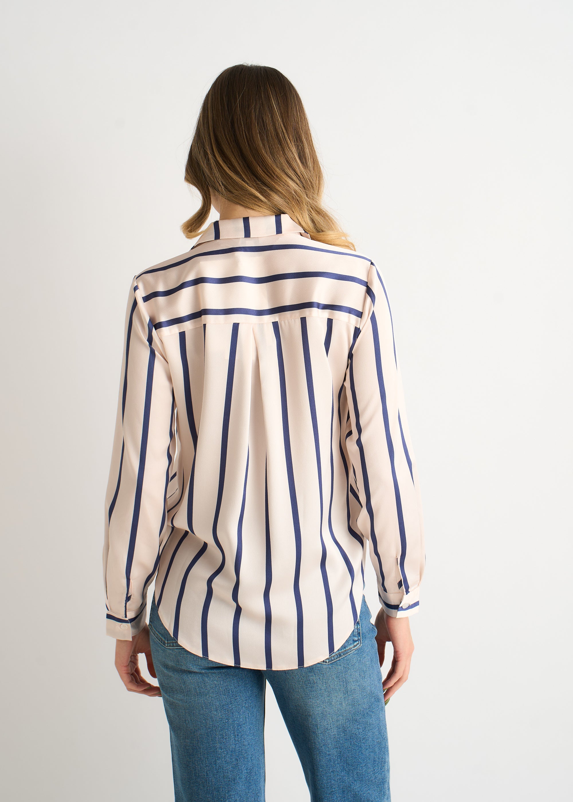 Navy Stripe Loose Fit Shirt