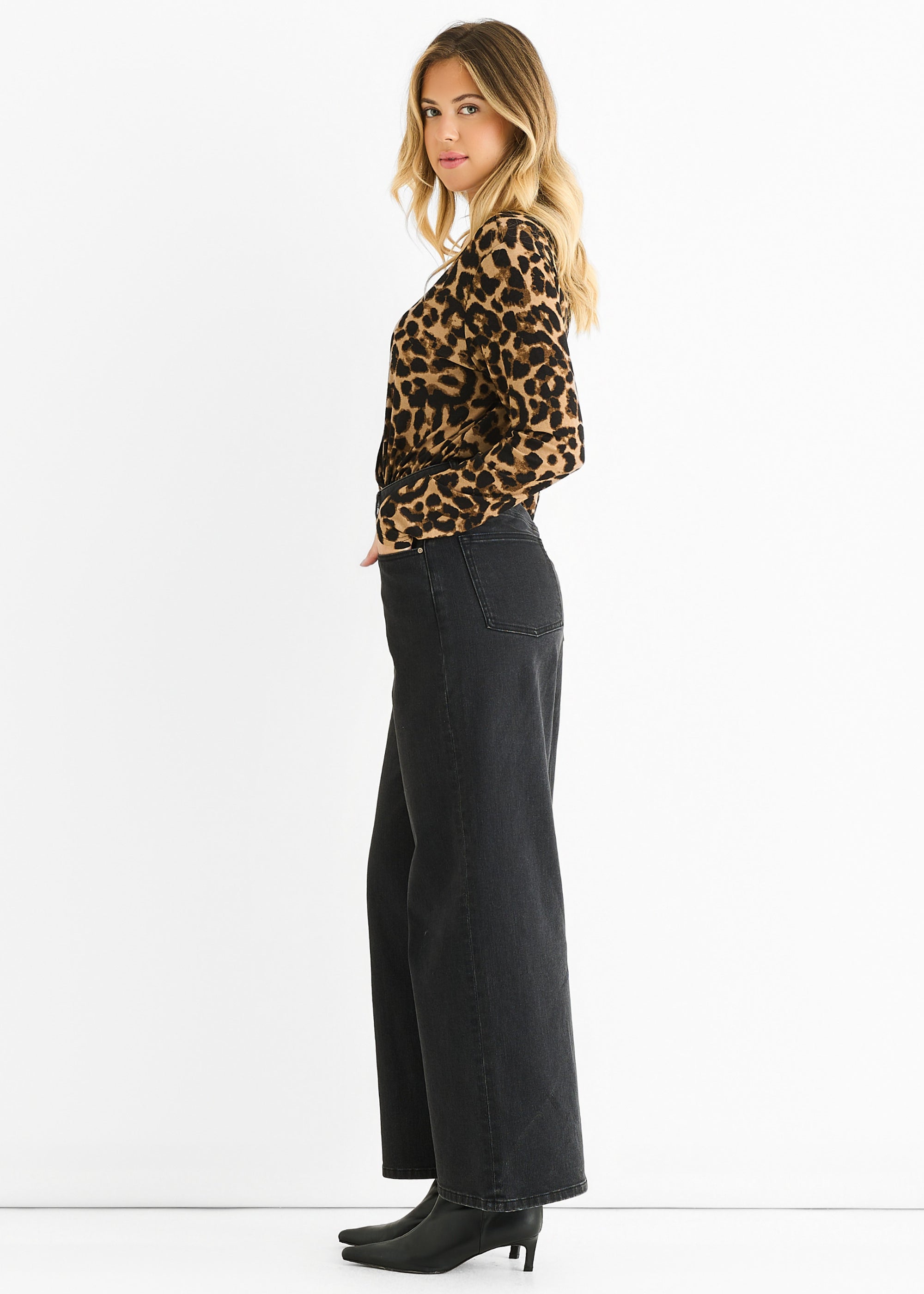 Brown Animal Wrap Jersey Bodysuit