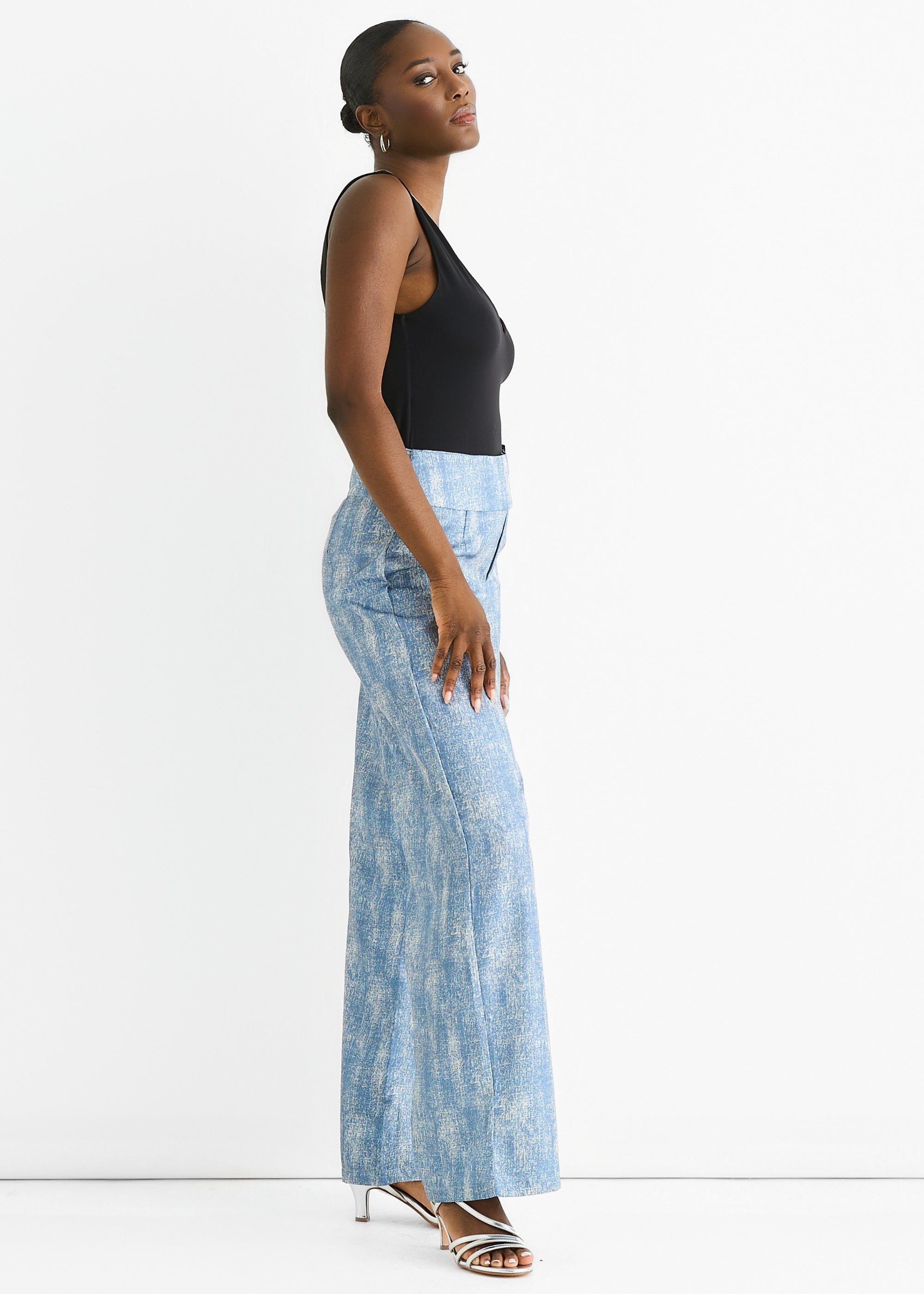 Blue Buckle Detail Trouser