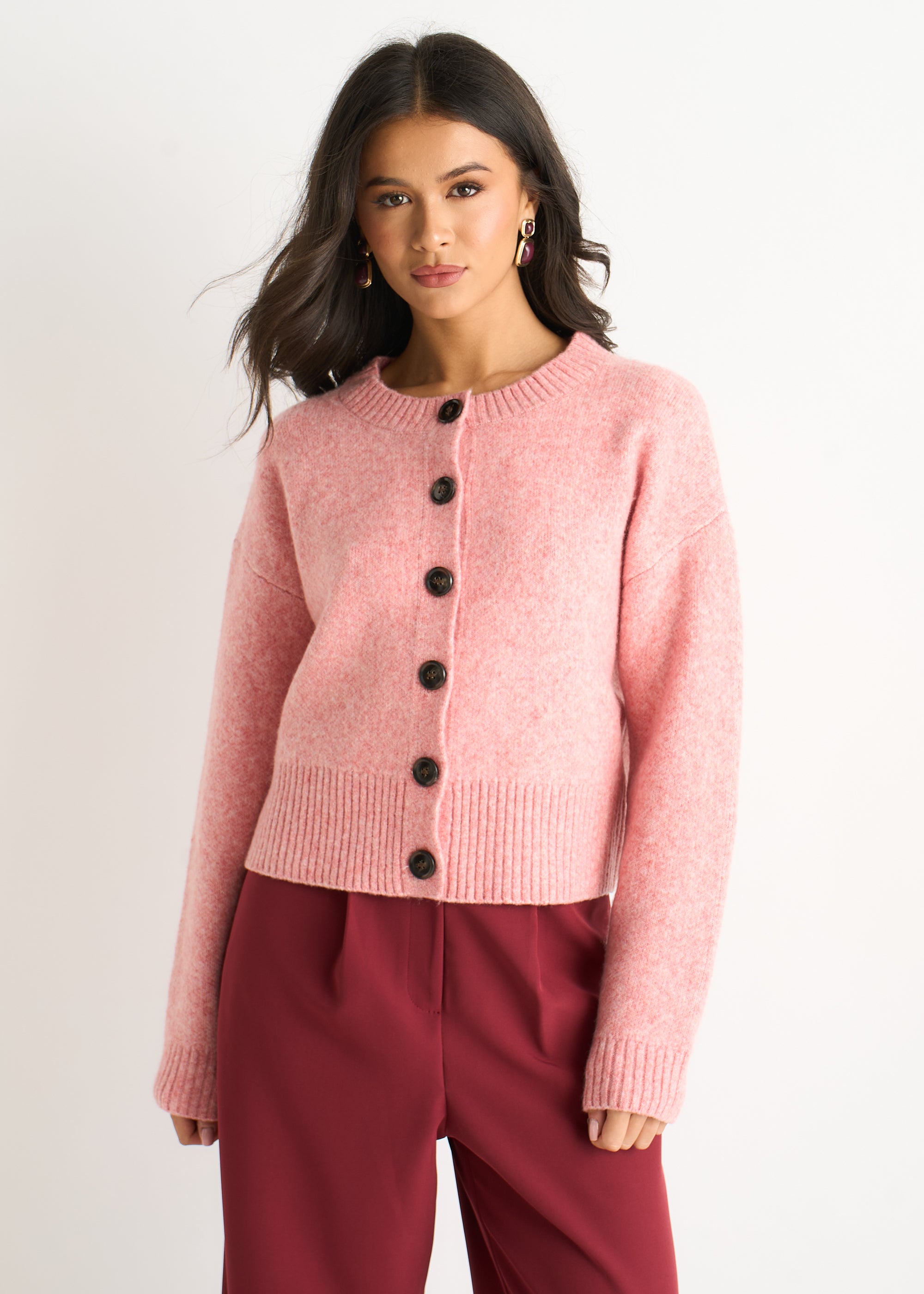 Pink Flex Long Sleeve Cardigan