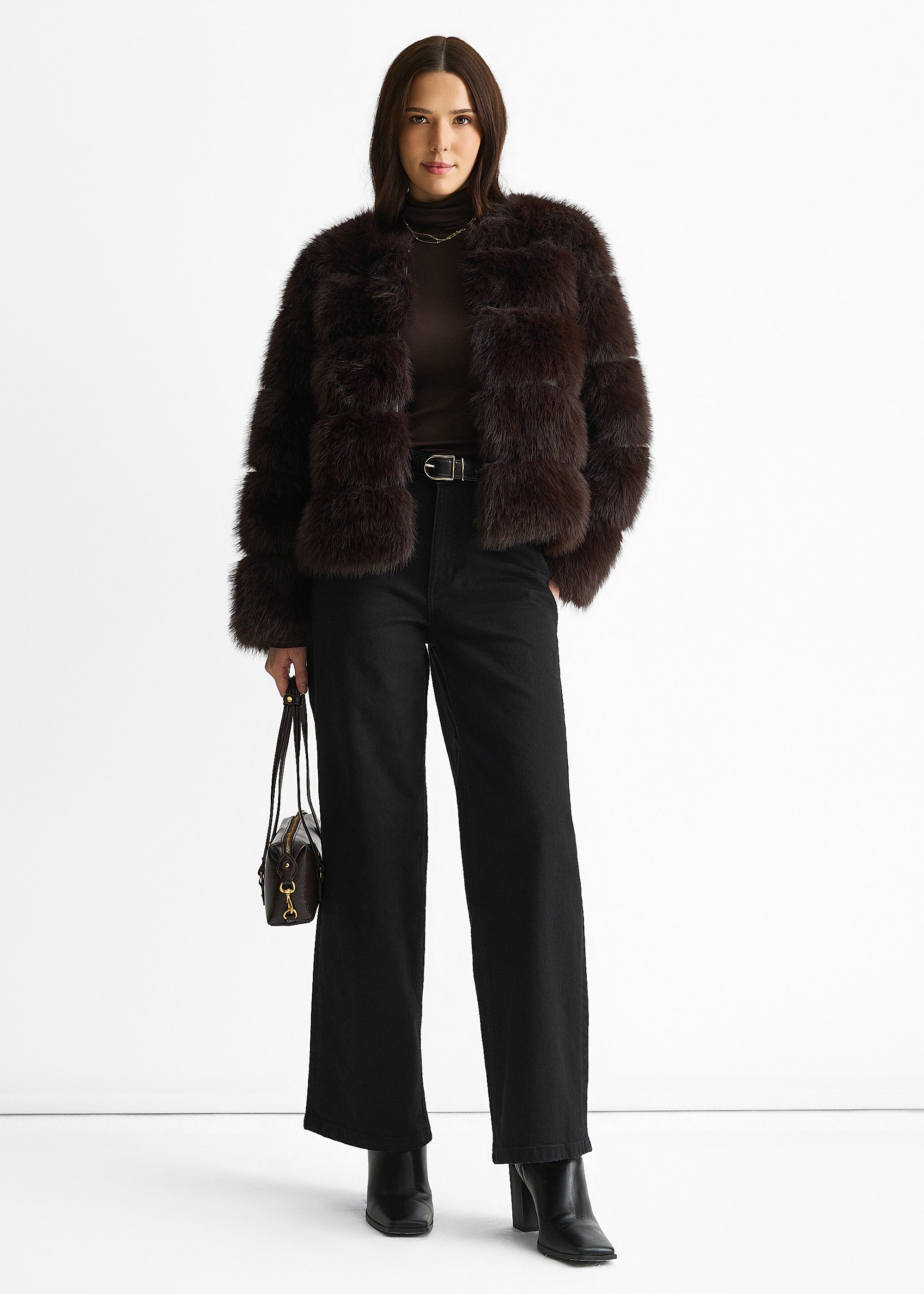 Chocolate Soft Touch Fur Jacket