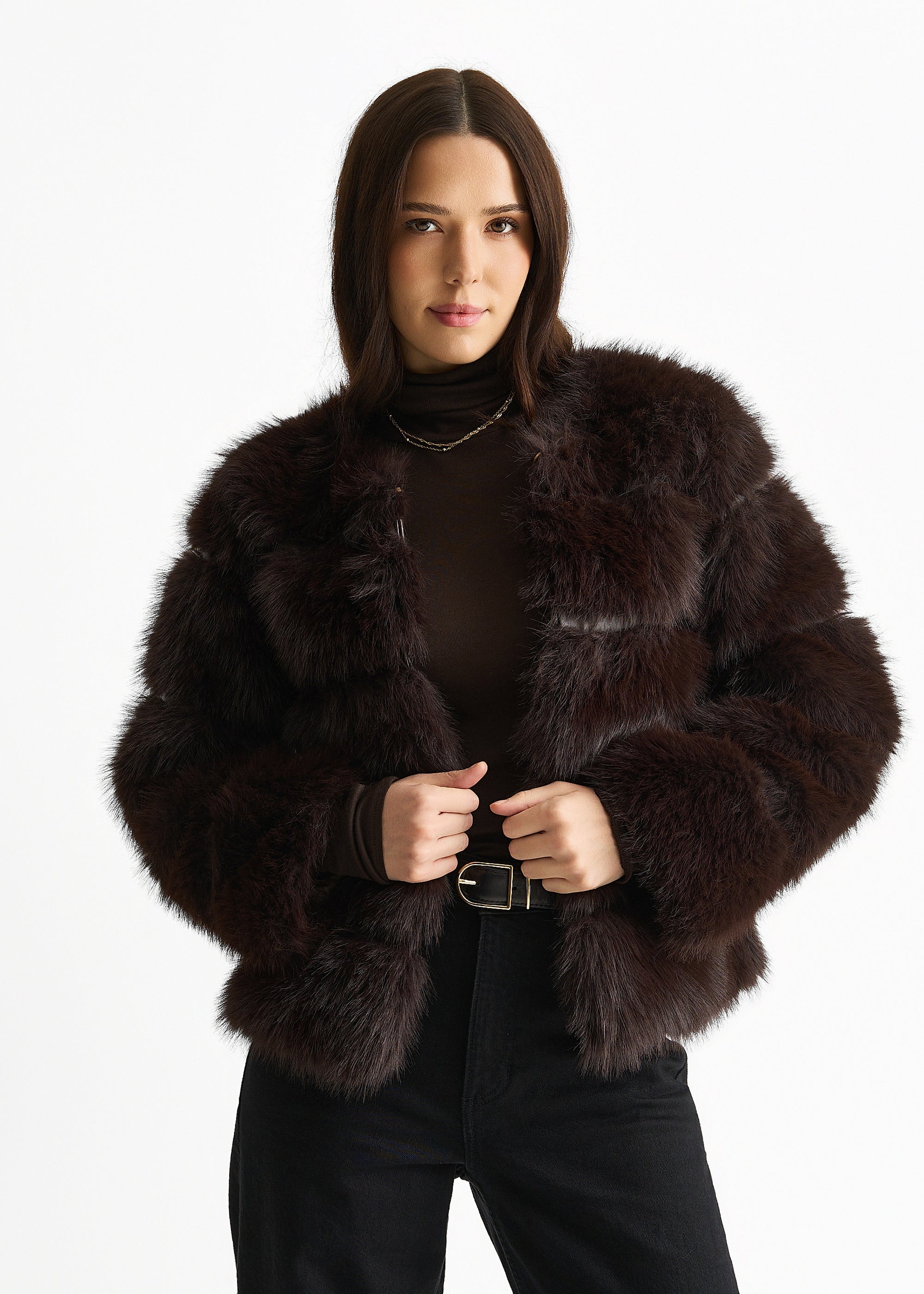 Chocolate Soft Touch Fur Jacket