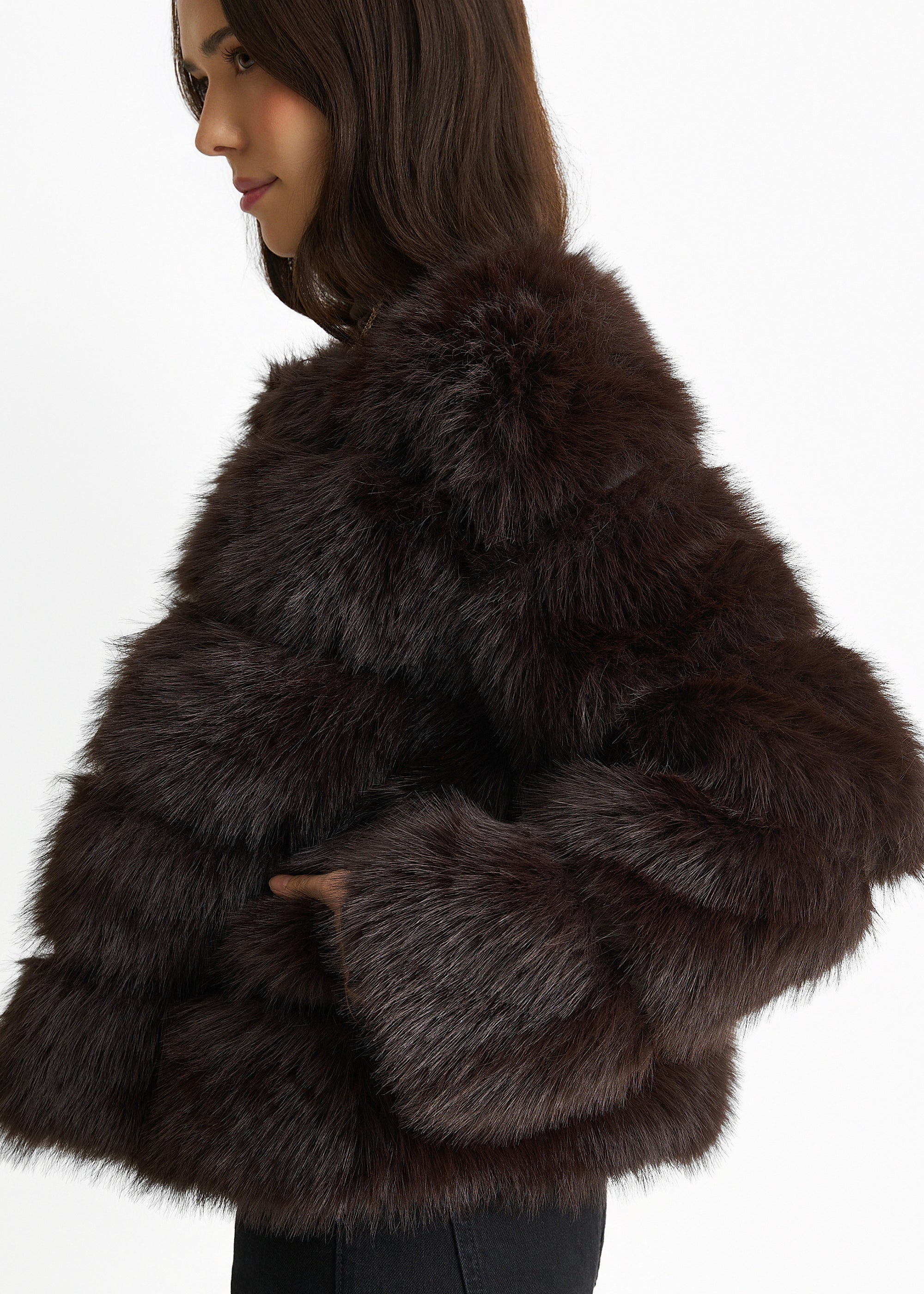 Chocolate Soft Touch Fur Jacket