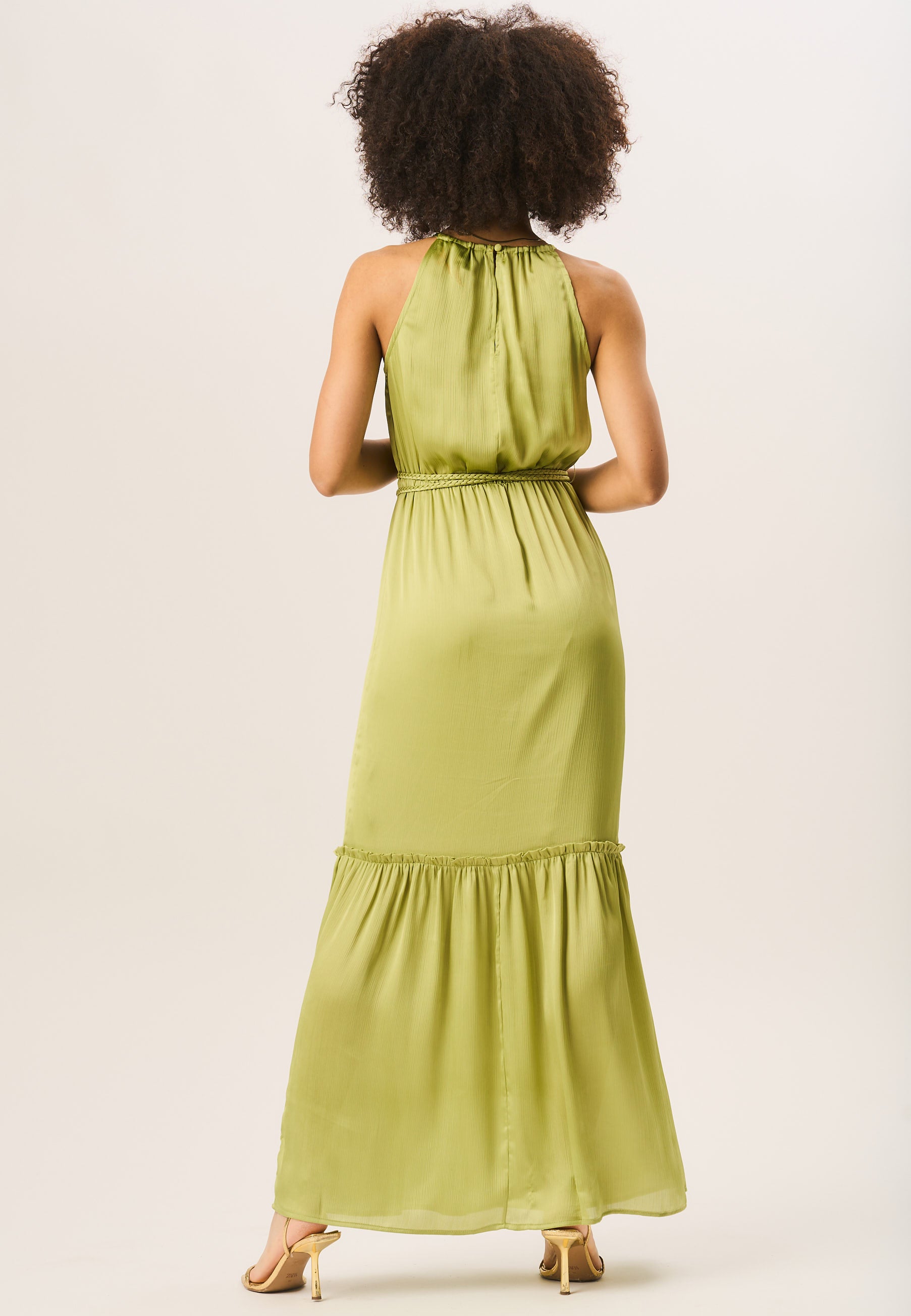 Green Halter Neck Maxi Dress