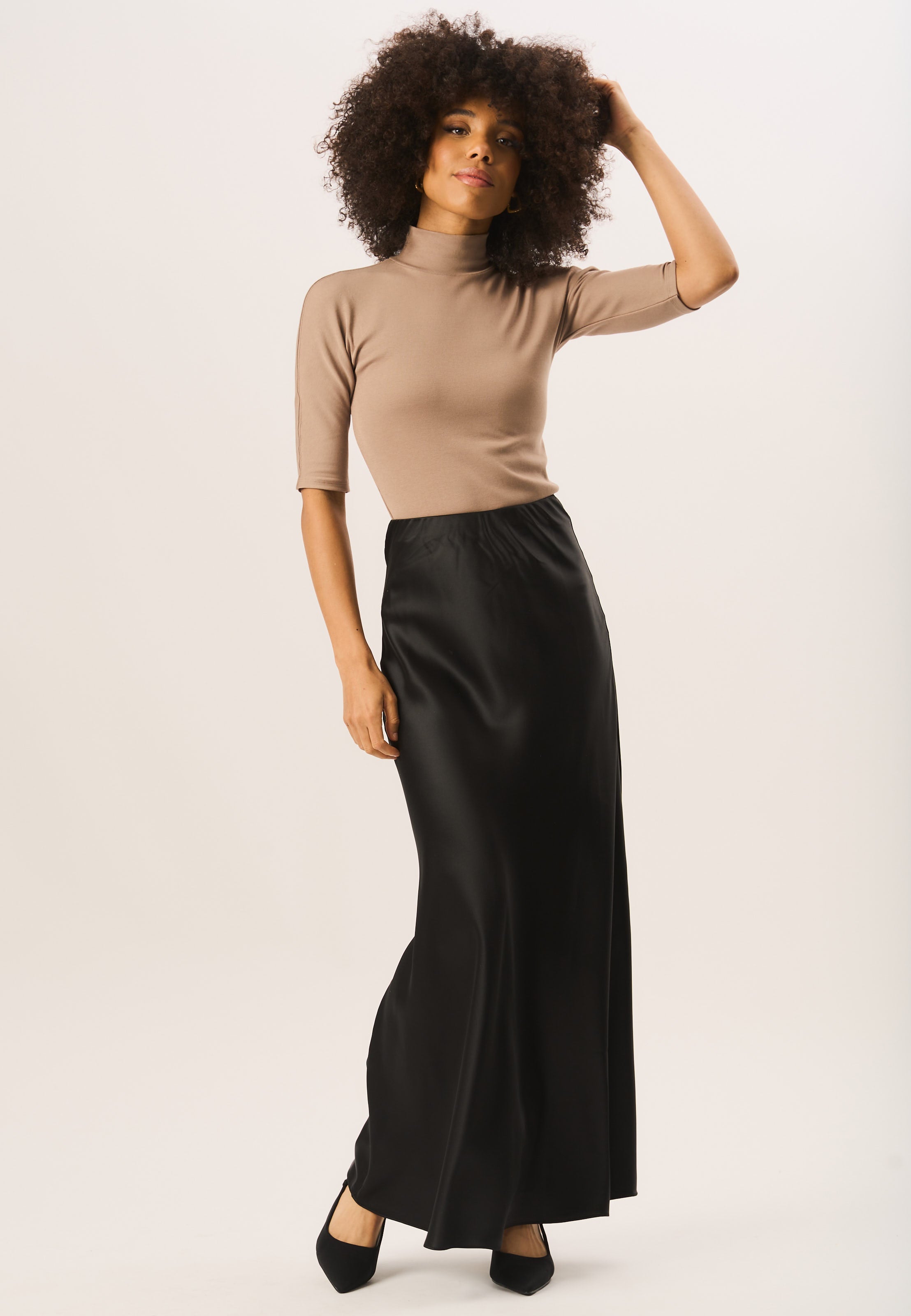 Black Bias Maxi Skirt