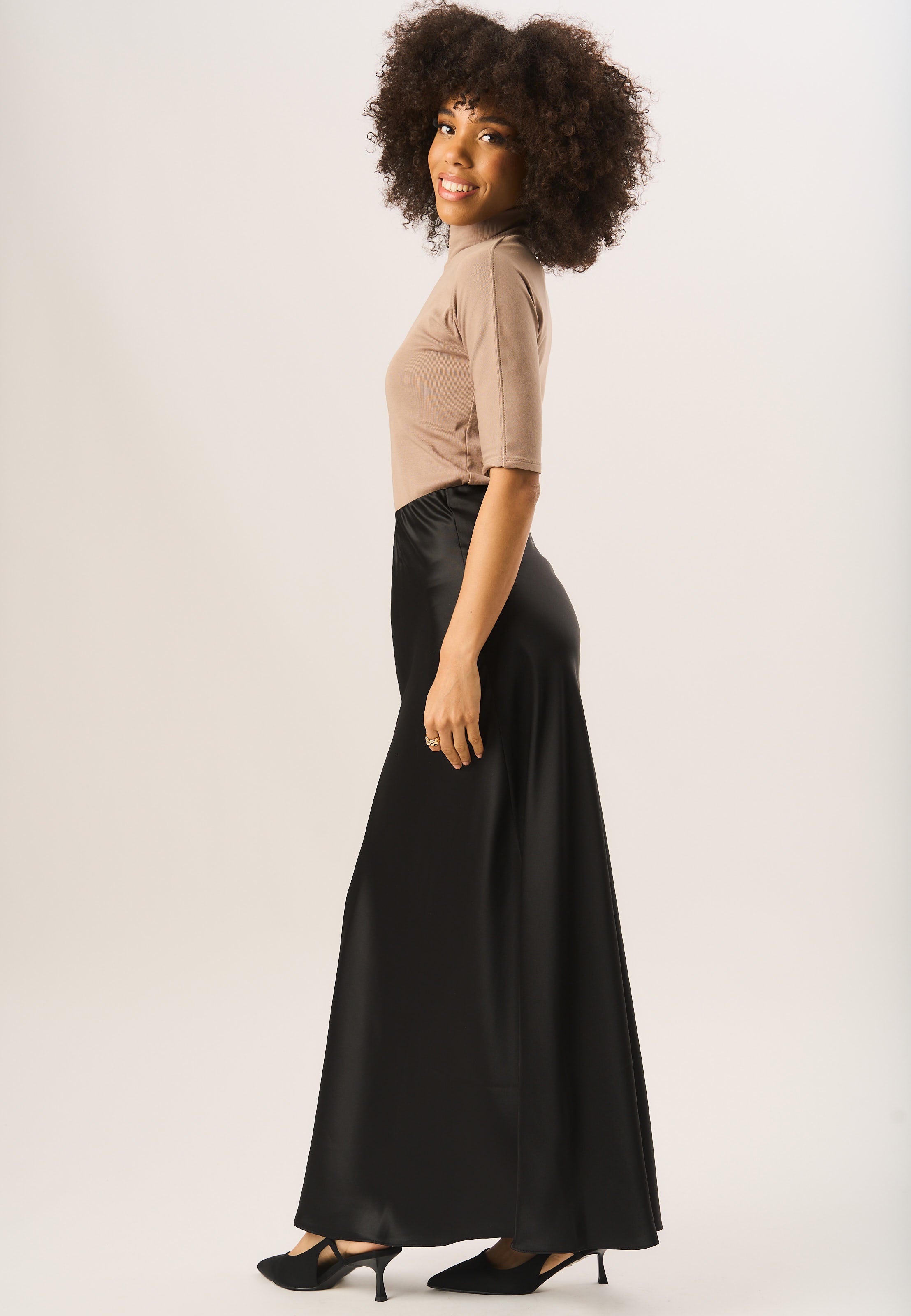 Black Bias Maxi Skirt