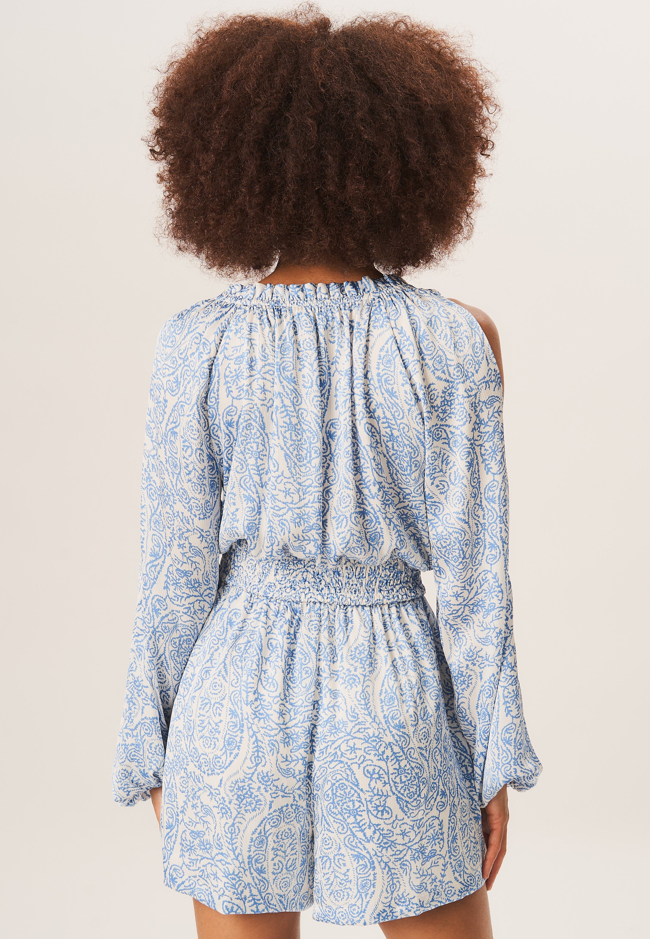 Ivory Paisley Shirred Waist Playsuit