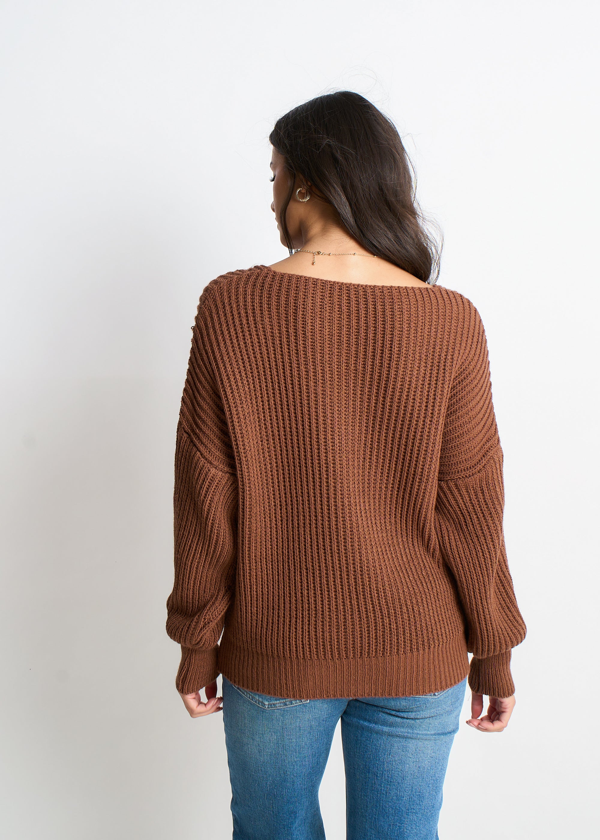 Brown Chunky Knit Oversized Jumper