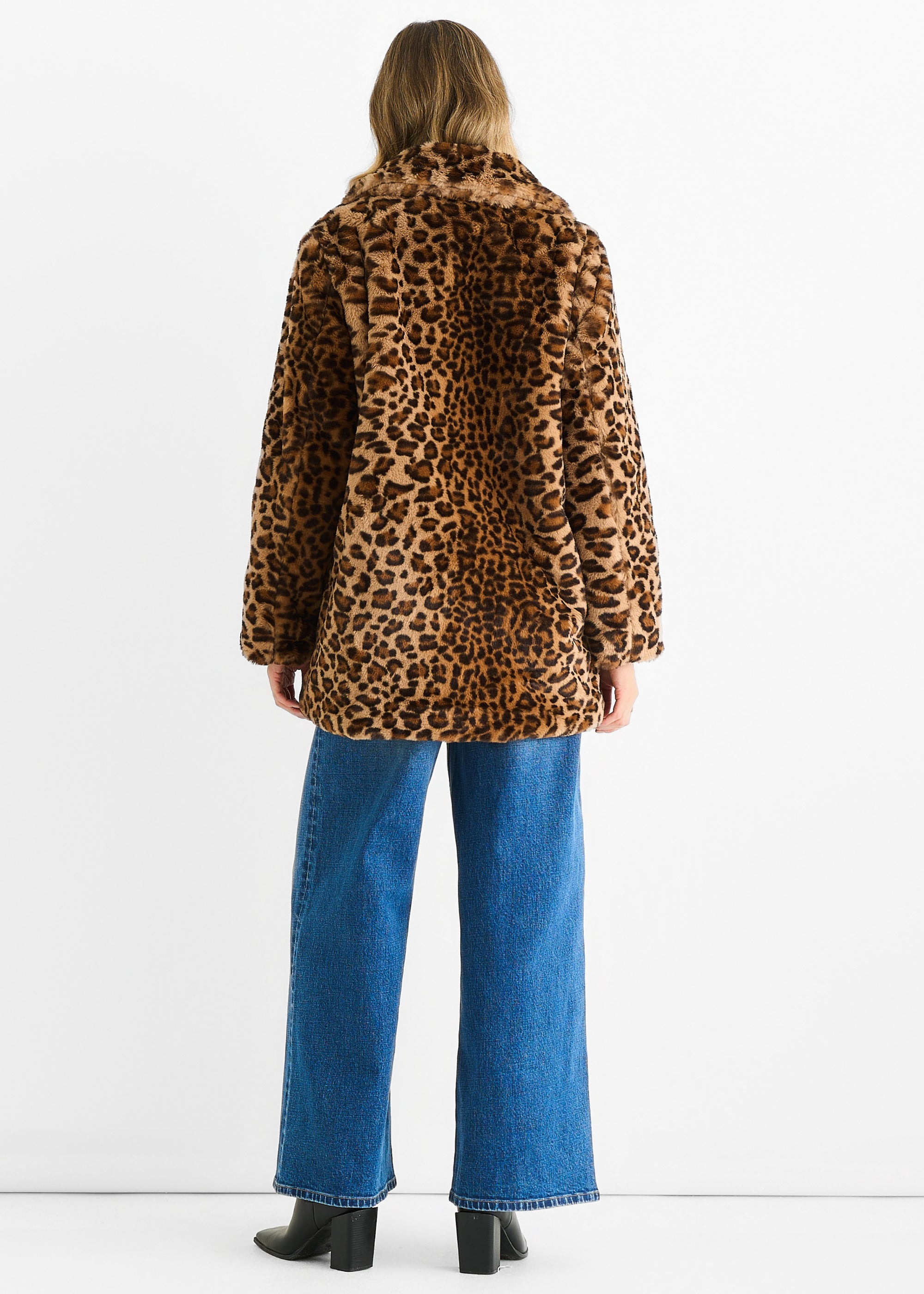 Blue Mid Rise Wide Leg Jeans