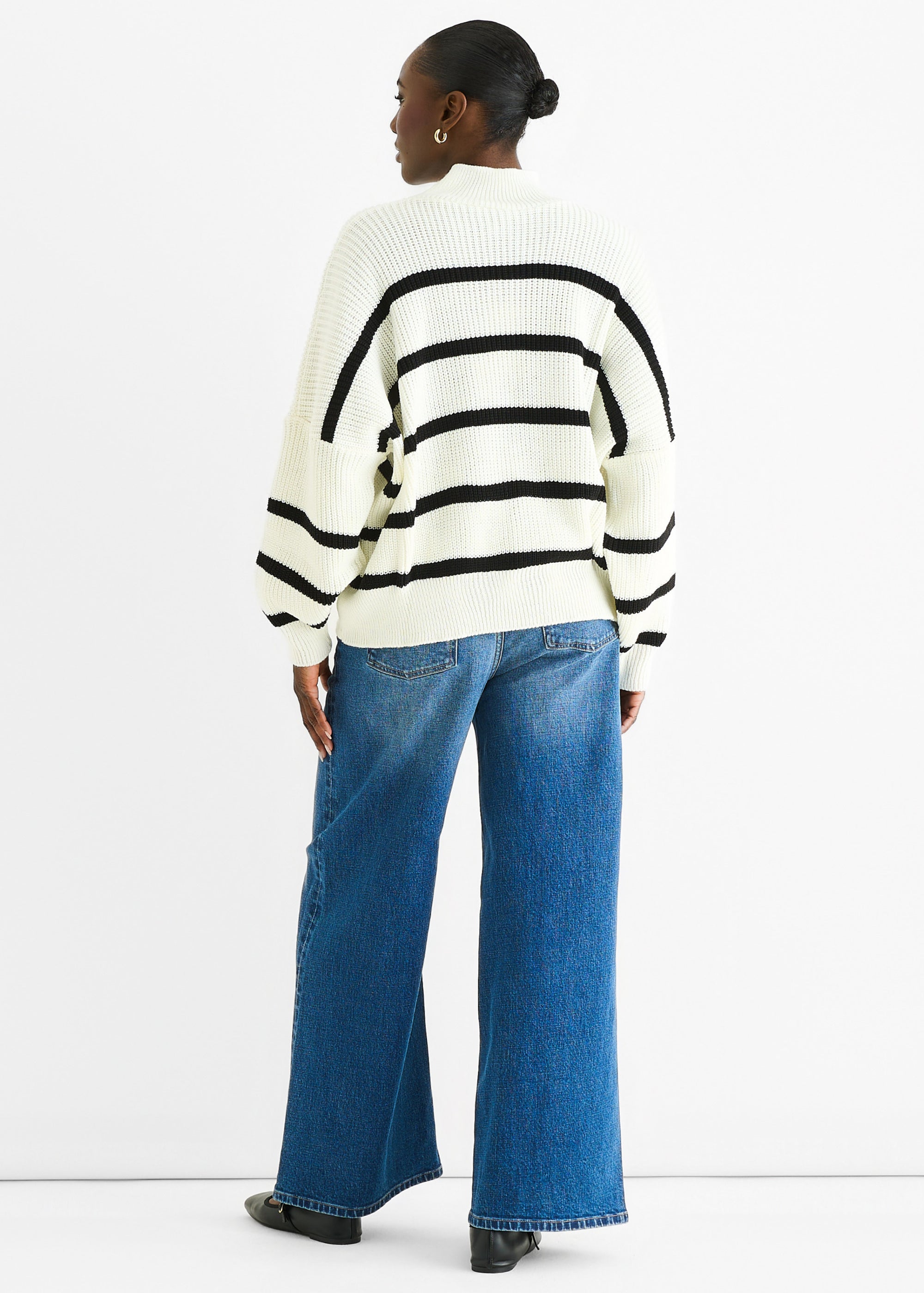 Cream Chunky Knit High Neck Jumper