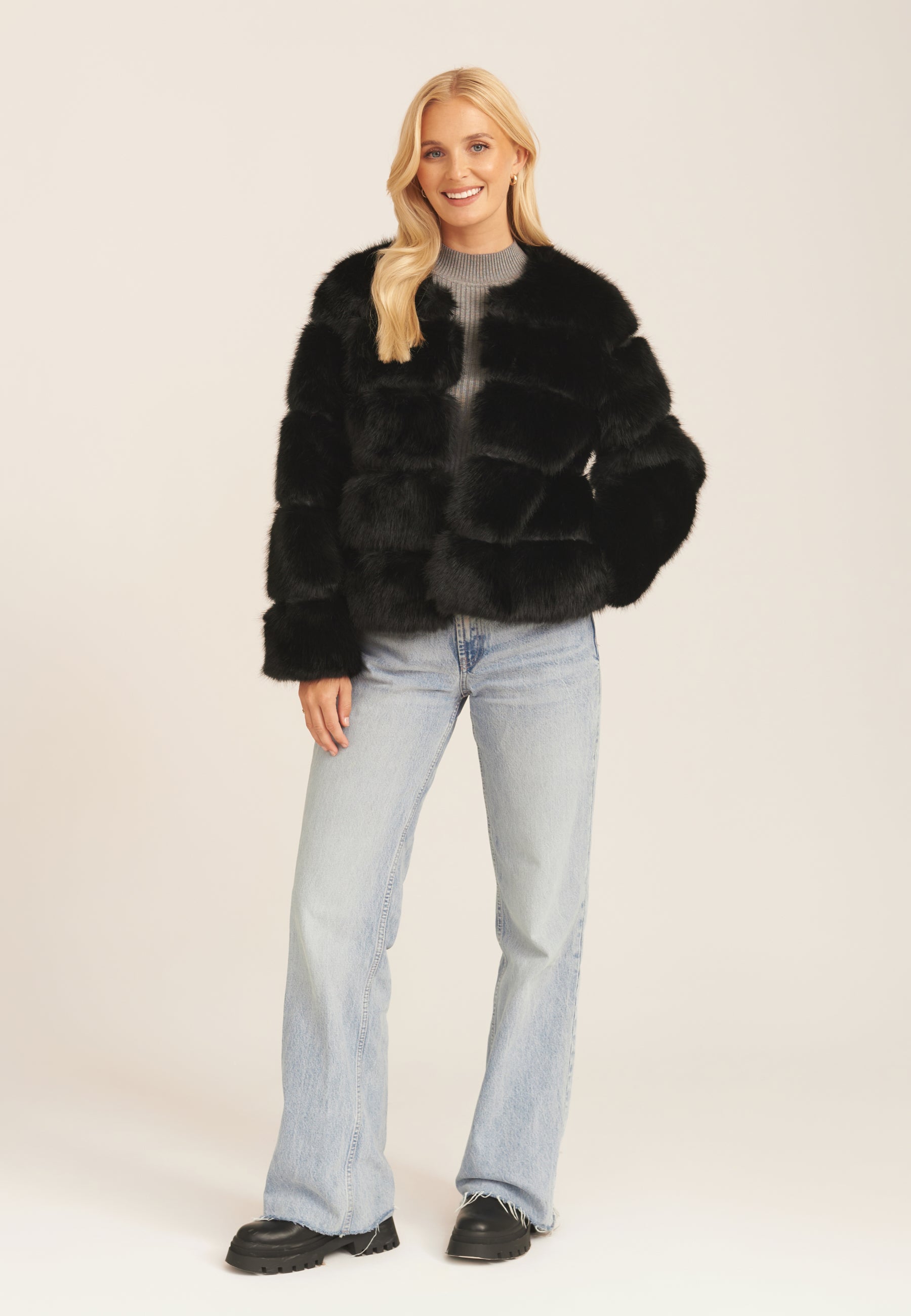 Black Soft Touch Fur Jacket