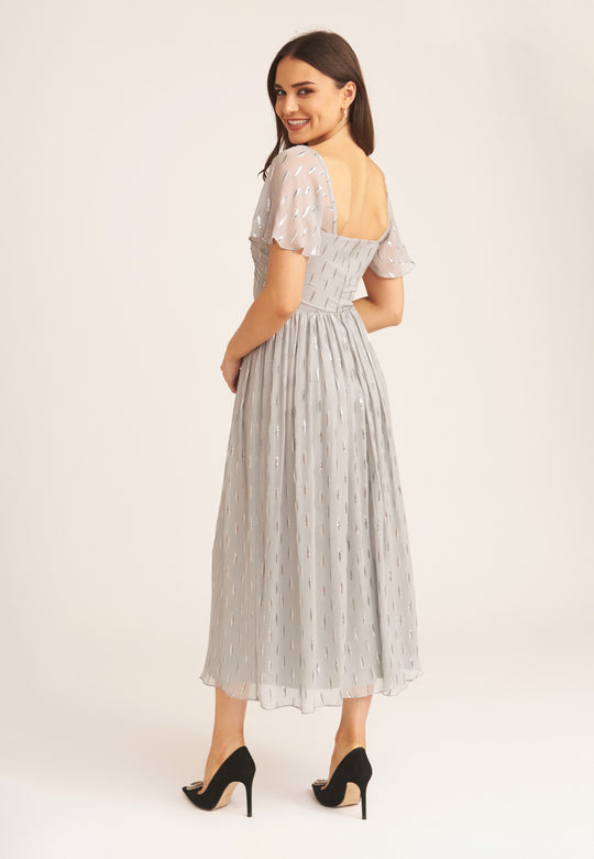 Angalina 7 8 Knit Dress Silver Mink